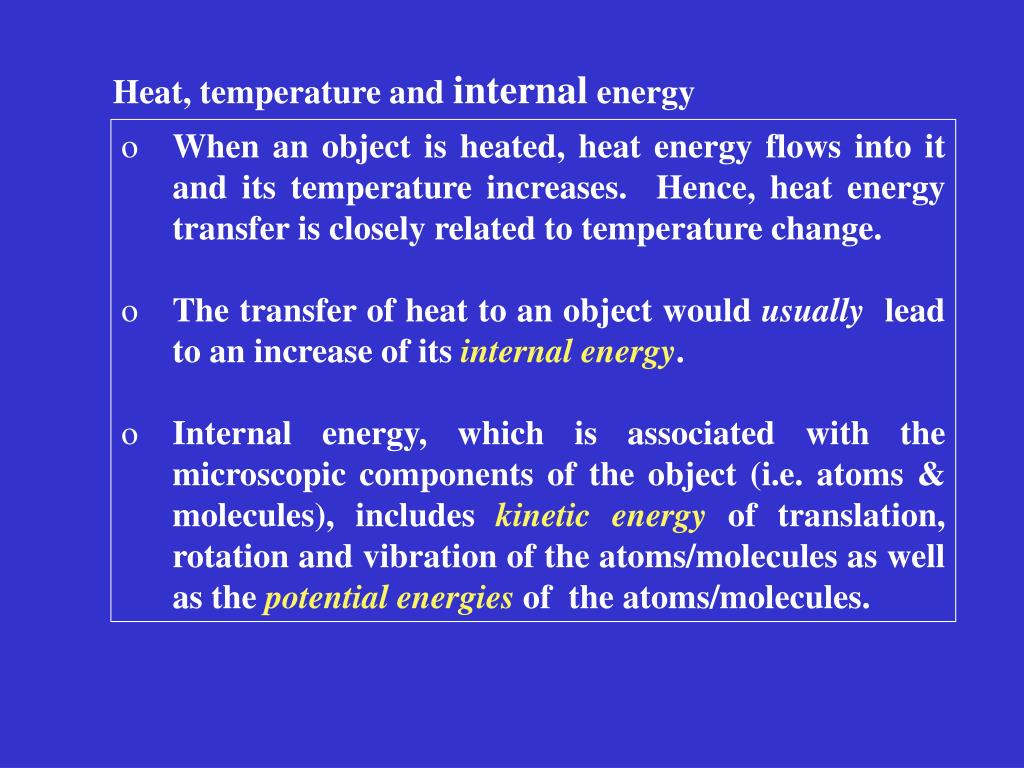 PPT Heat, temperature and internal energy PowerPoint Presentation, free download ID7097702