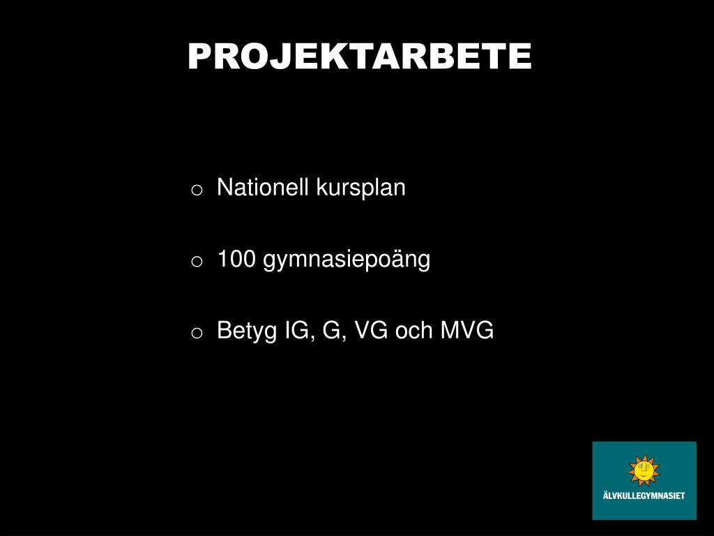 PPT PROJEKTARBETE PowerPoint Presentation, free download ID7099819