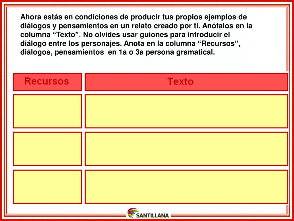 PPT . Diferenciación entre la narración en primera y tercera persona