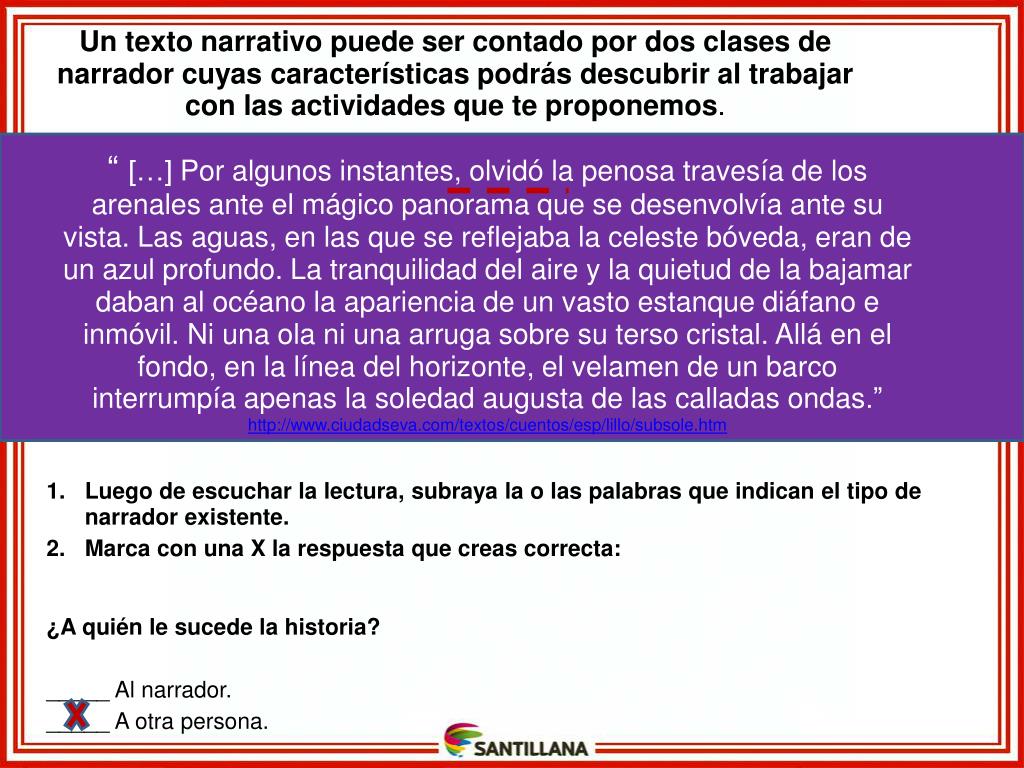 PPT . Diferenciación entre la narración en primera y tercera persona