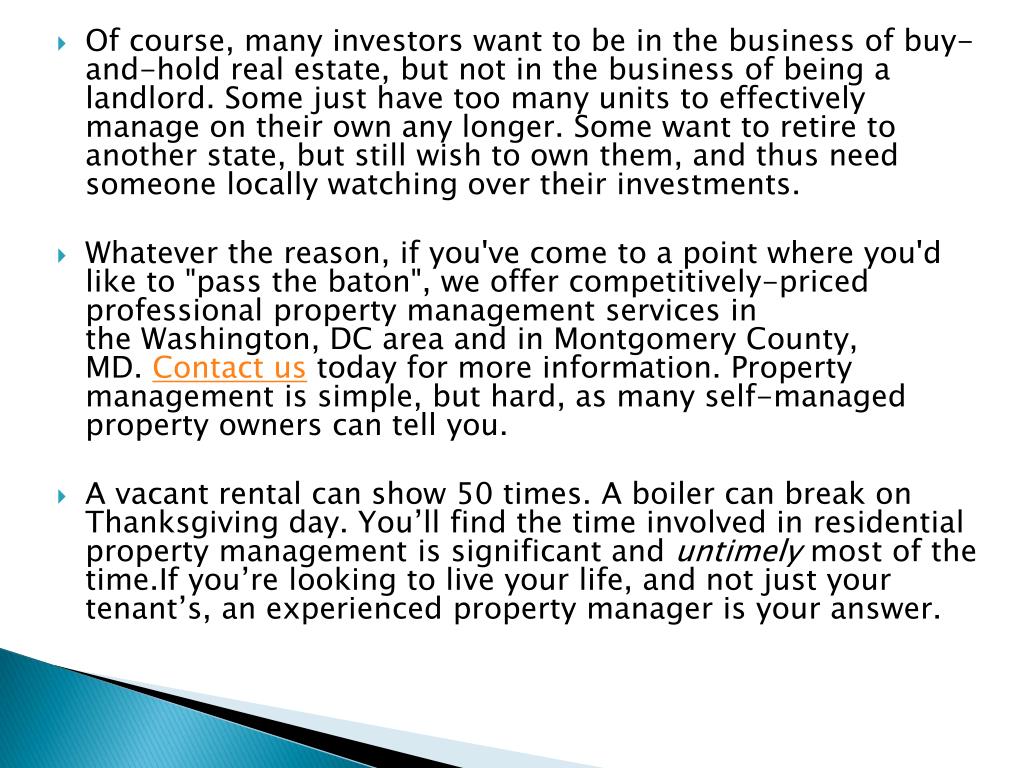 PPT RM Properties Management Montgomery County, MD PowerPoint