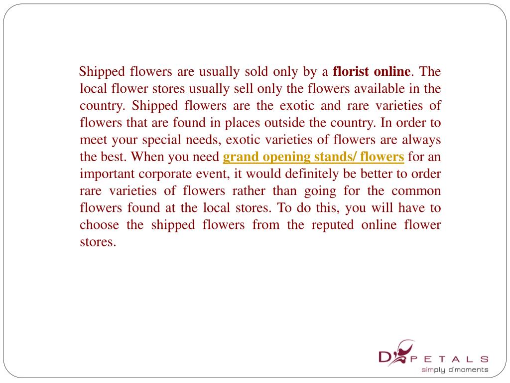 PPT What are the differences between shipped flowers and local f