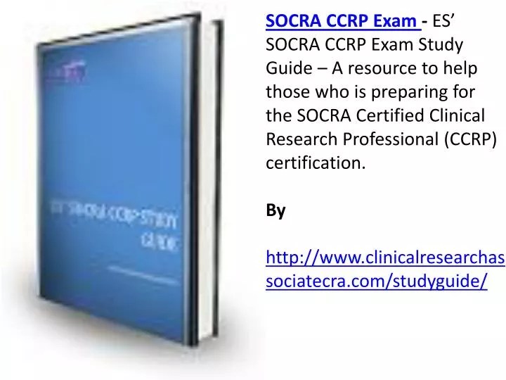 SOCRA CCRP Certification Exam Study Guide Blogger