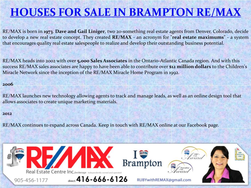 PPT Houses for Sale in Brampton Remax PowerPoint Presentation, free download ID7115305