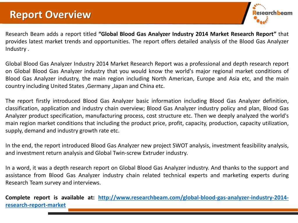 PPT Global Blood Gas Analyzer Market Size, Share, Trends 2014