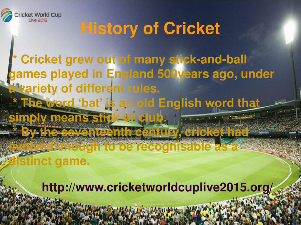 PPT The Short Story Of Cricket PowerPoint Presentation, free download