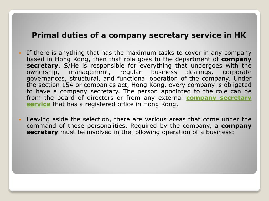 PPT Company Secretary Service PowerPoint Presentation, free download ID7122534