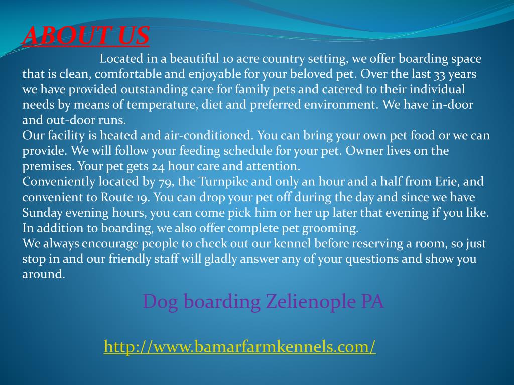 PPT Kennels, Dog, Cat Boarding and Pet Grooming Zelienople PA