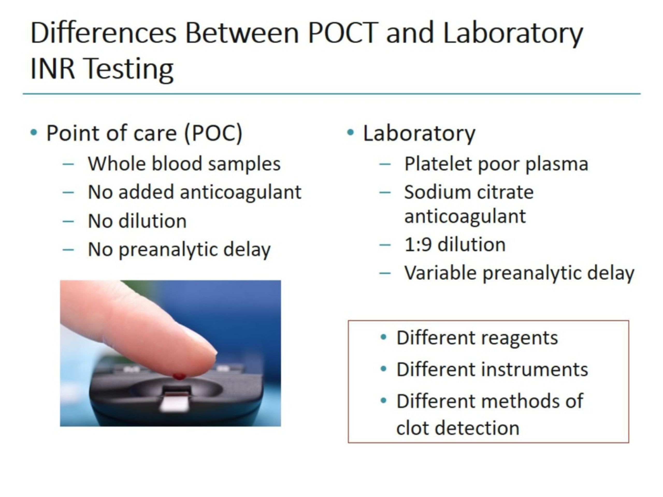 PPT PointofCare vs Laboratory INR Testing to Optimize