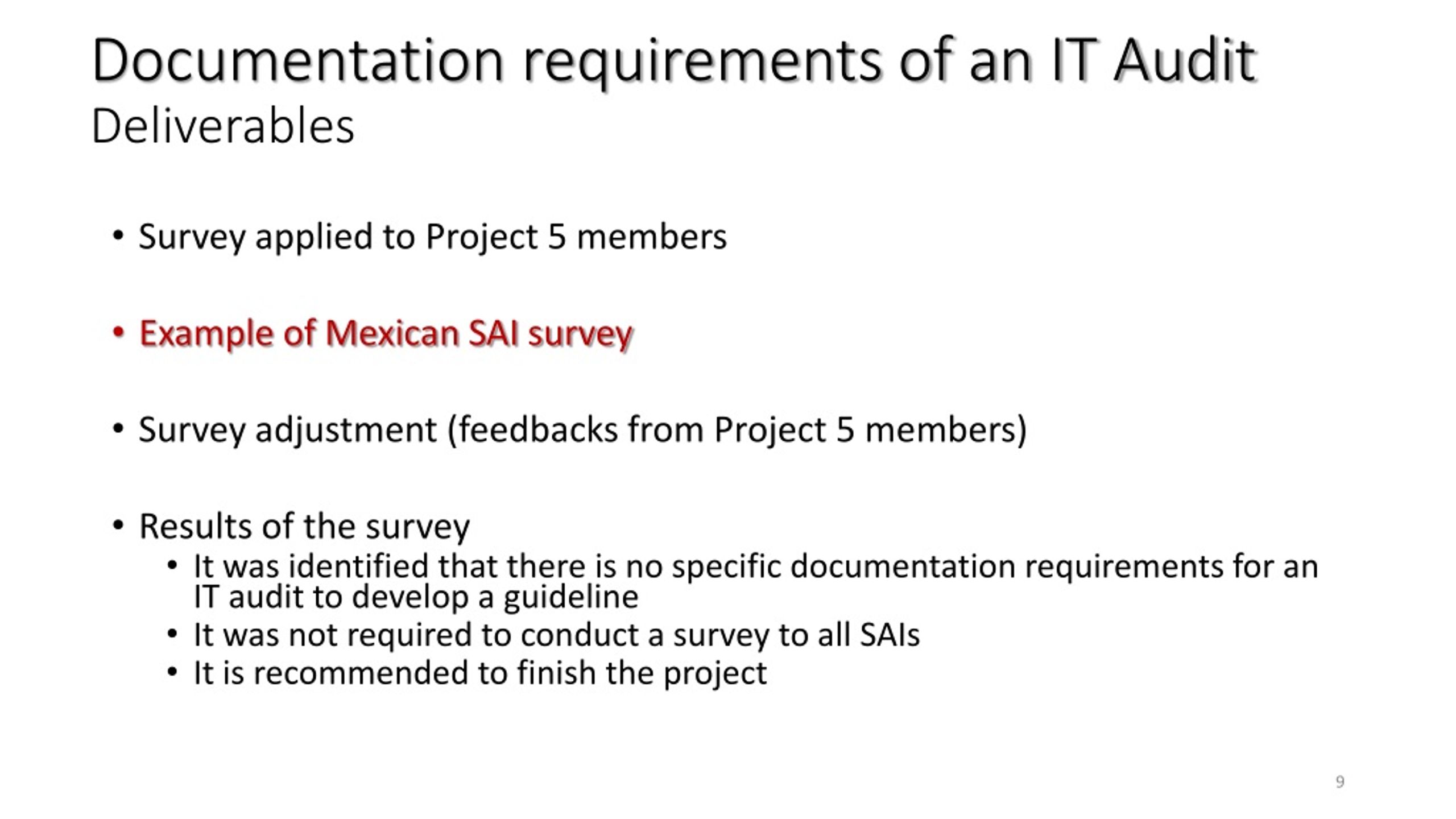 PPT Documentation Requirements of an IT Audit including Audit