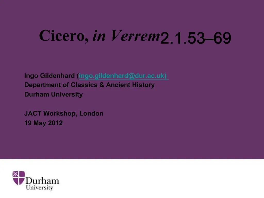 PPT Cicero, in Verrem 2.1.53 69 PowerPoint Presentation, free