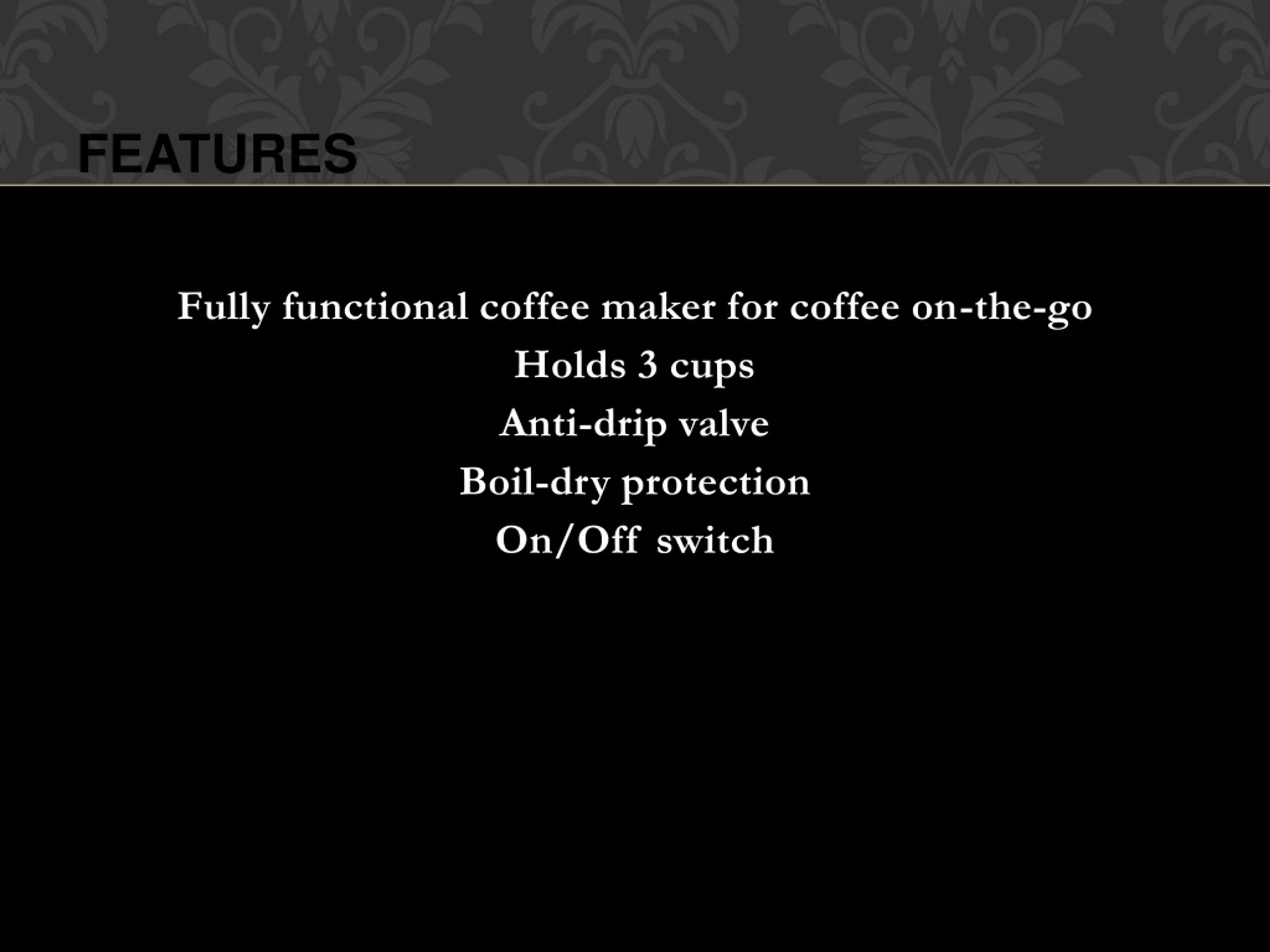 PPT Schumacher 128 12V Coffee Maker PowerPoint Presentation, free download ID1094273
