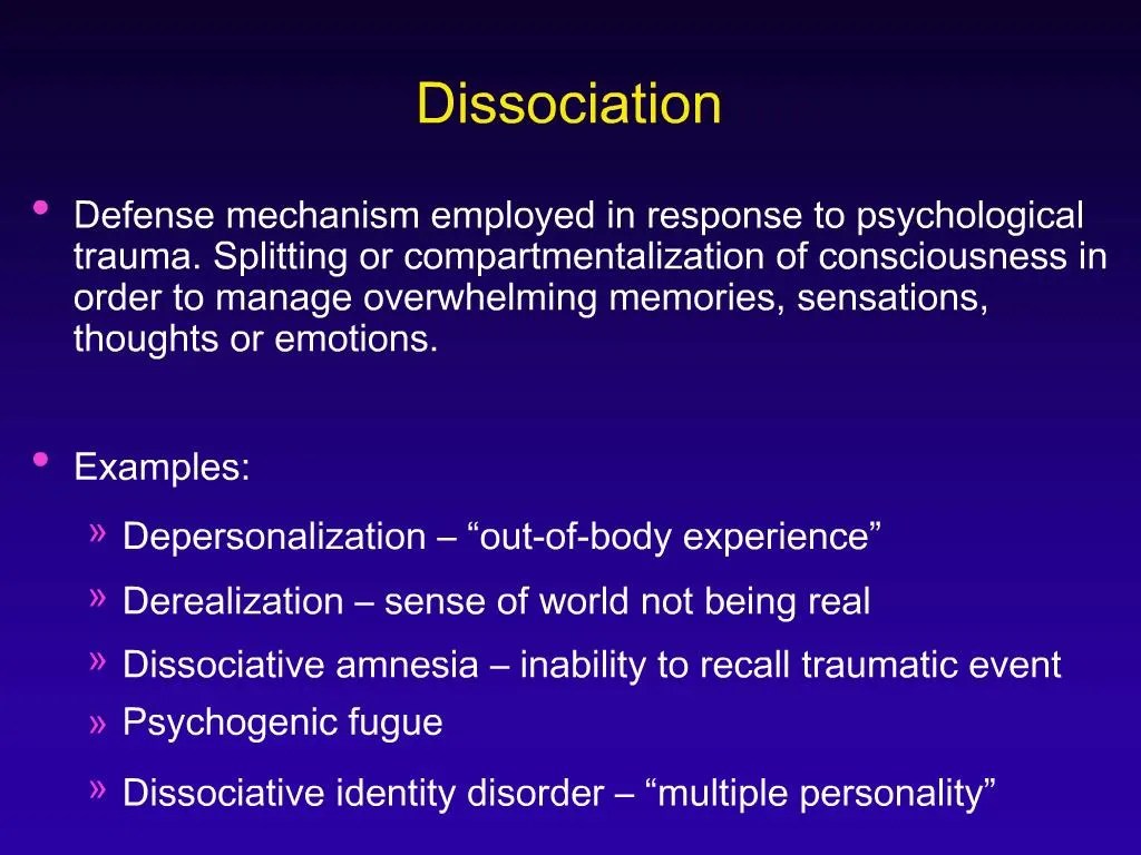 PPT Dissociation PowerPoint Presentation, free download ID1103887