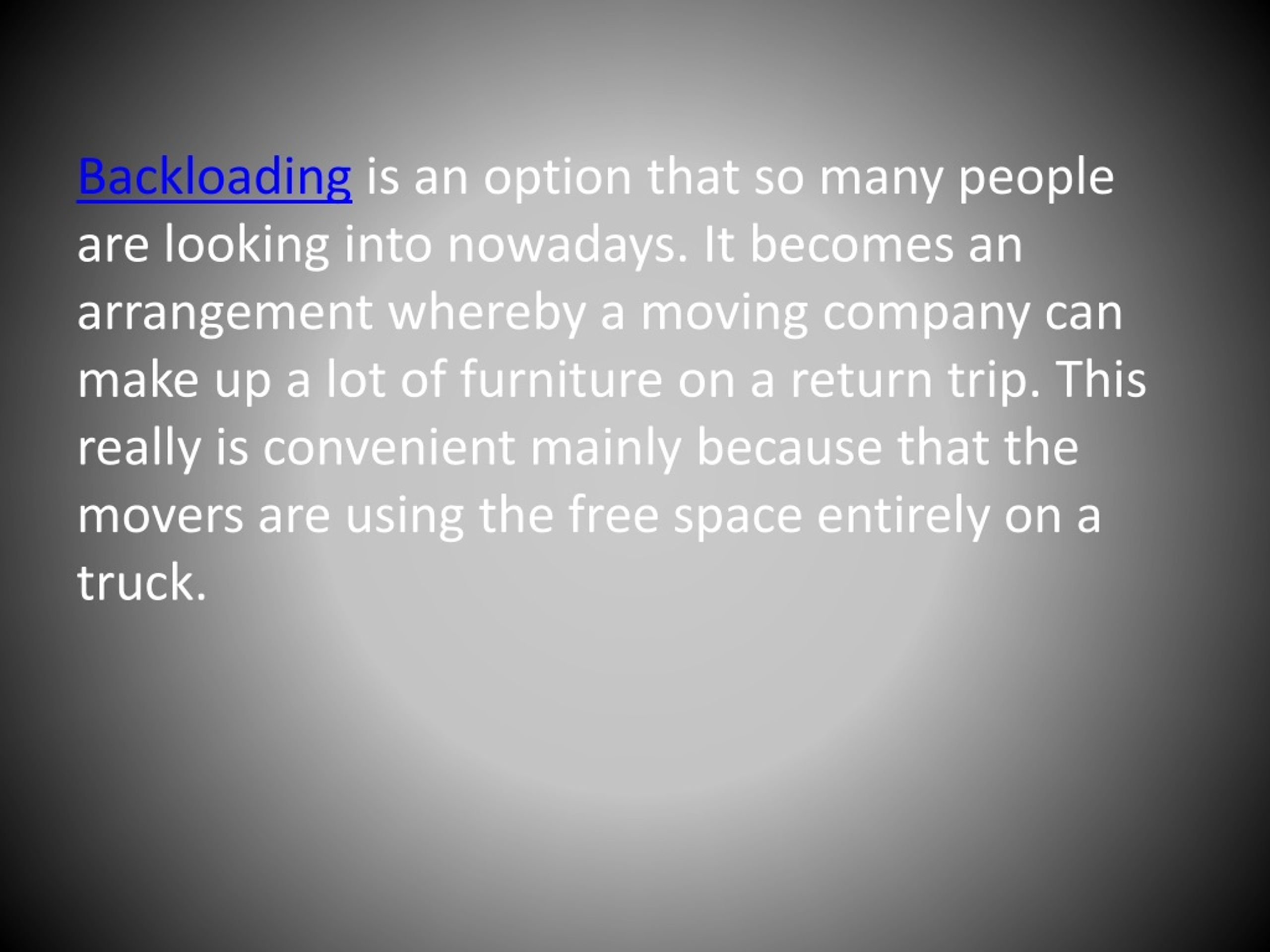 PPT How Cost Effective is Backloading Removals? PowerPoint