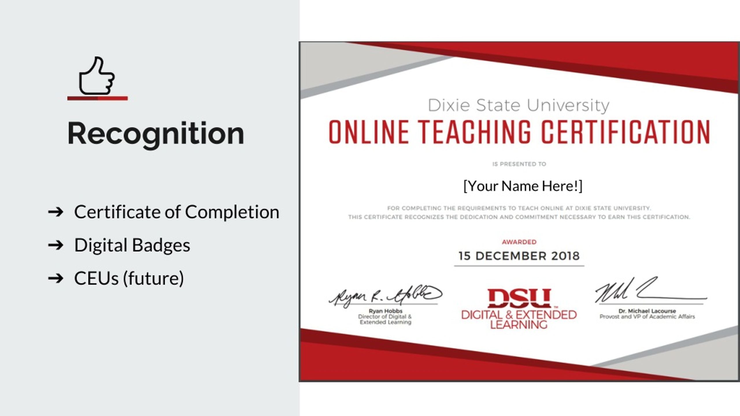 PPT DSU Online Teaching Certification PowerPoint Presentation, free