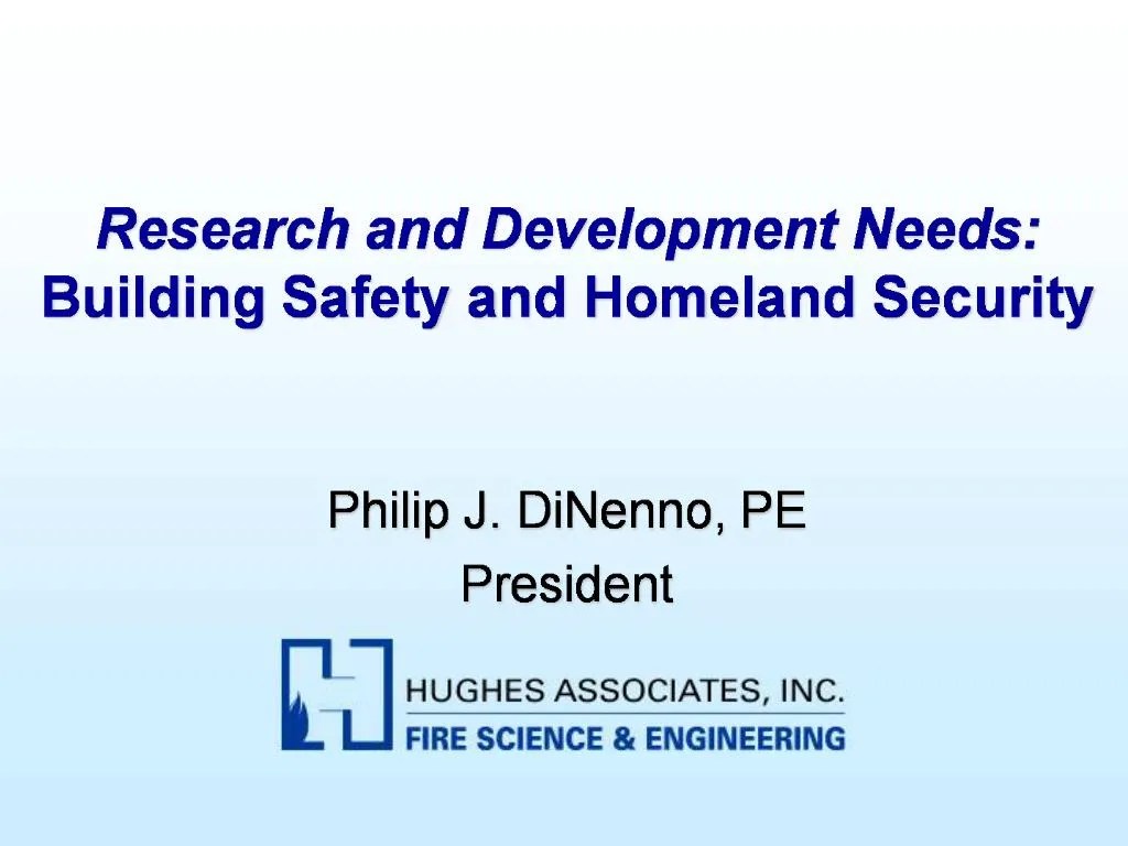 PPT Research and Development Needs Building Safety and Homeland