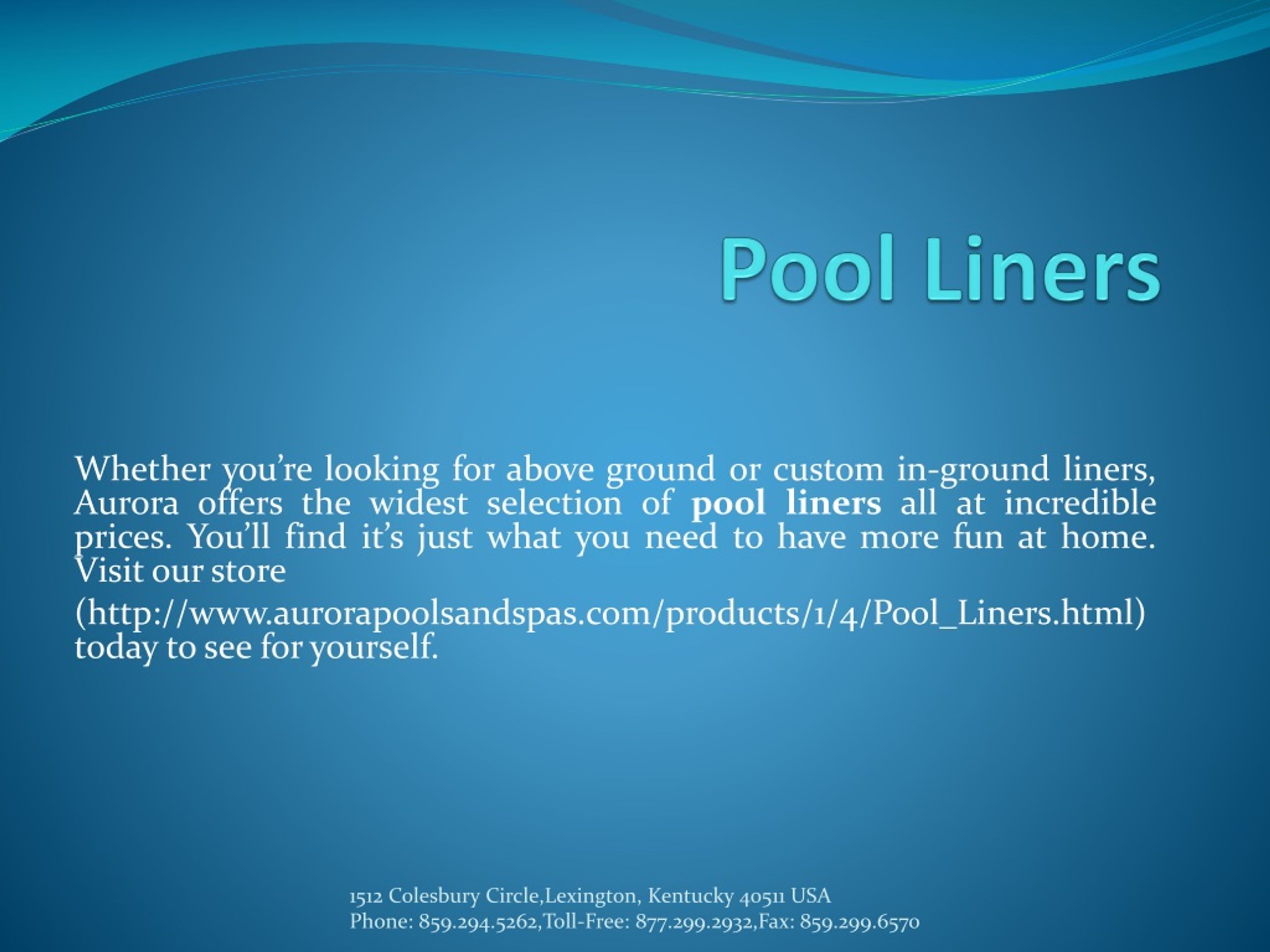 PPT Pool Liners PowerPoint Presentation, free download ID1164139