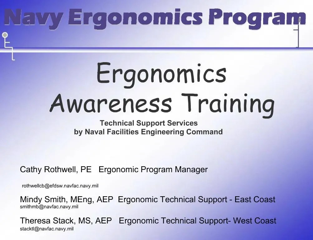 PPT Ergonomics Awareness Training PowerPoint Presentation, free