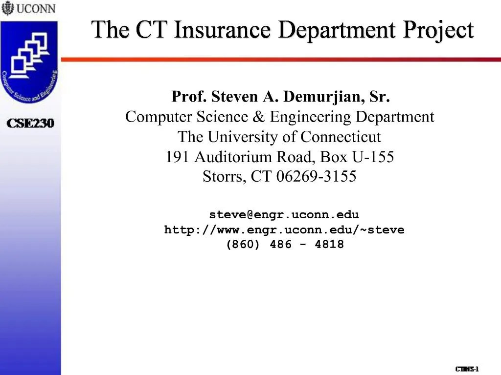 PPT The CT Insurance Department Project PowerPoint Presentation, free