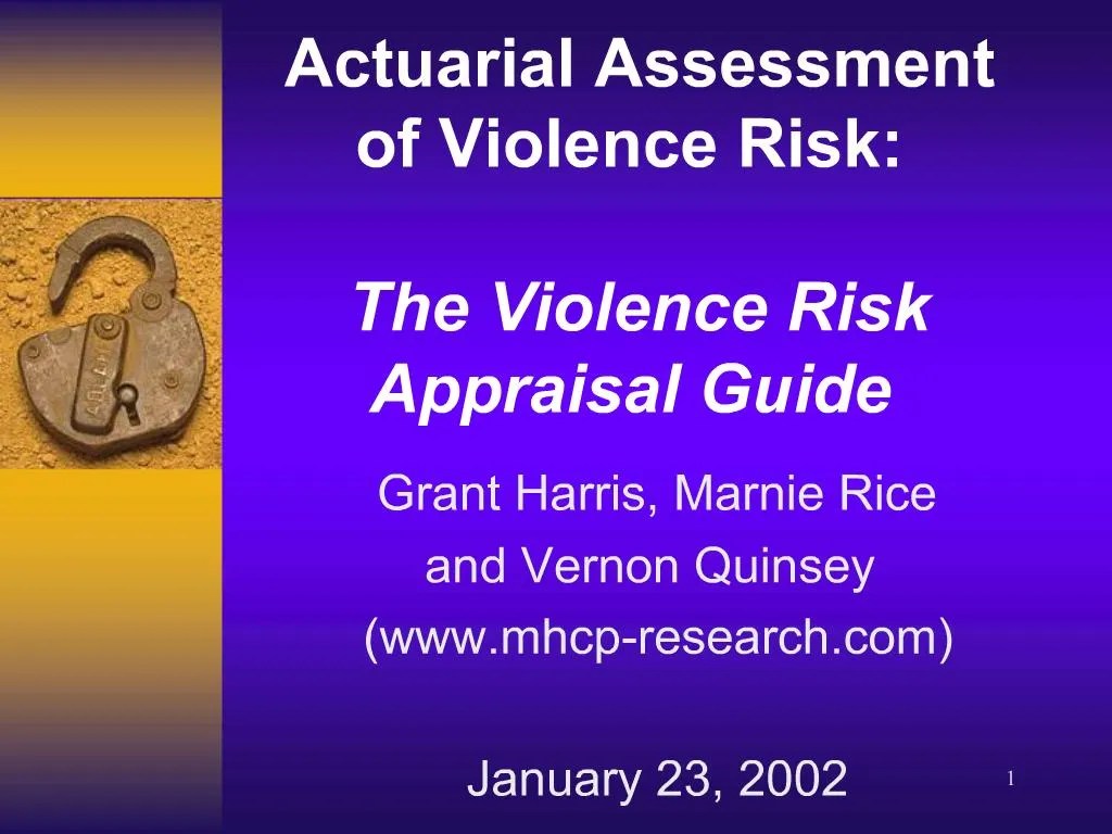 PPT Actuarial Assessment of Violence Risk The Violence Risk