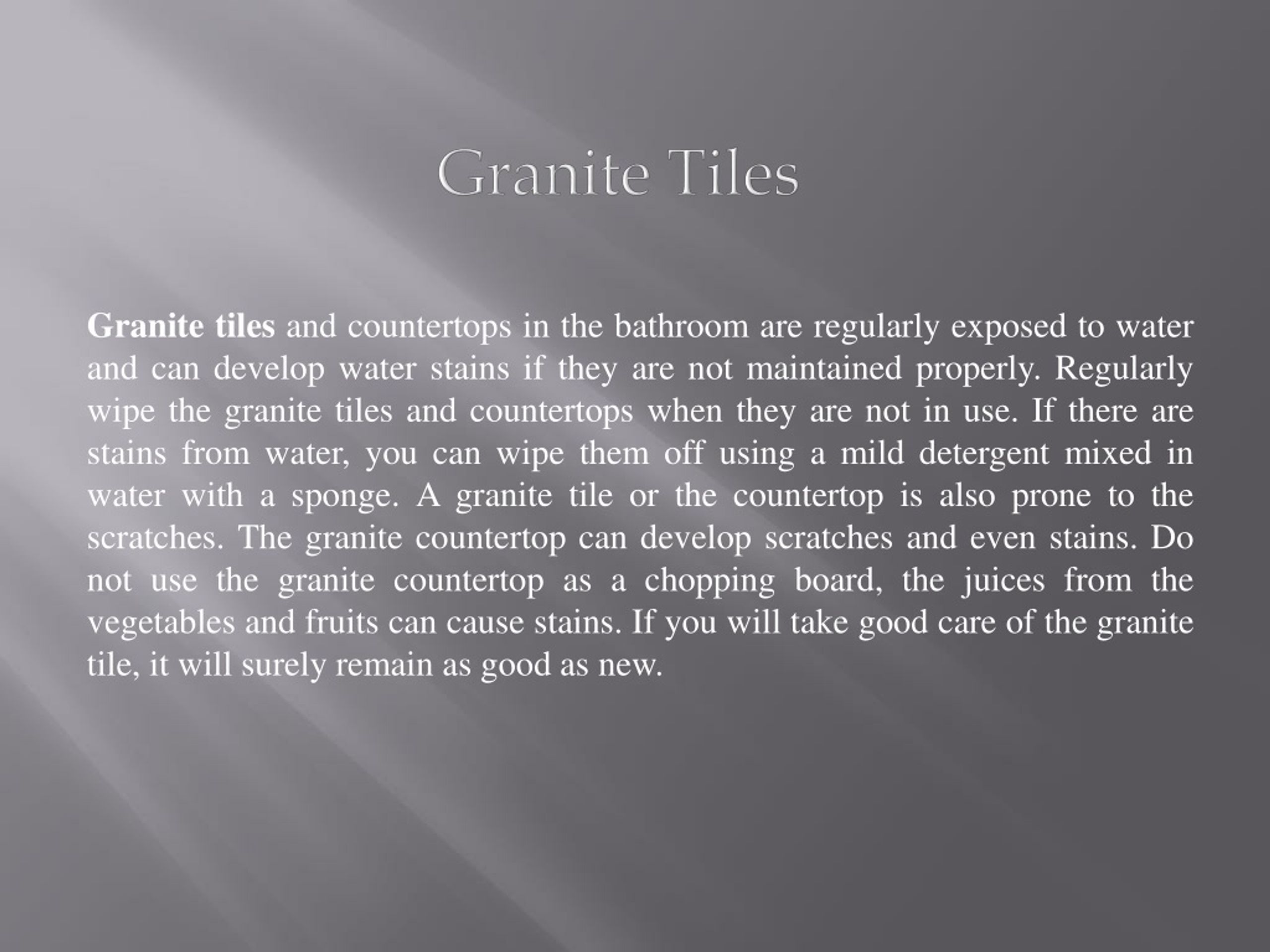 PPT How to Keep Granite Countertops and Tiles Spot Free PowerPoint