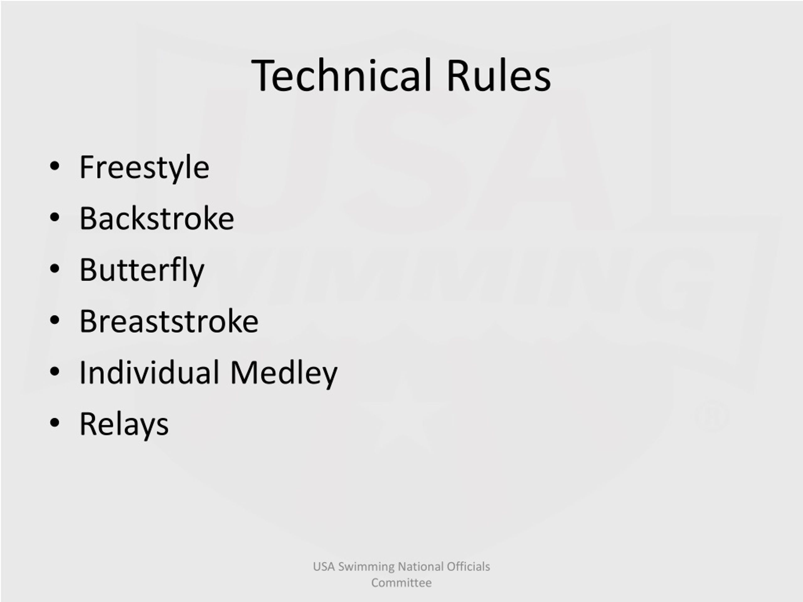 PPT USA Swimming and [Insert LSC Here] Stroke and Turn Judge Clinic