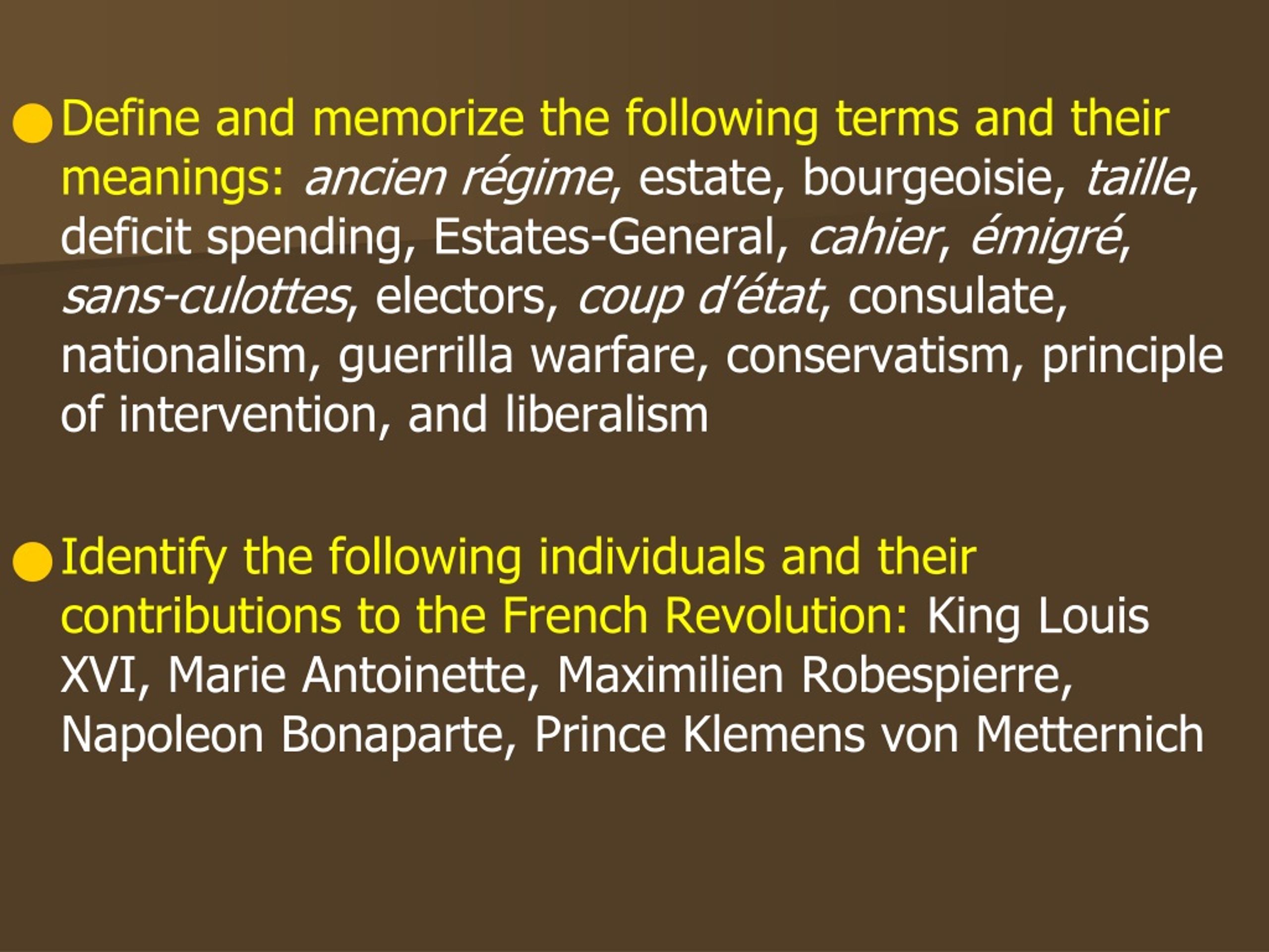 PPT French Revolution Study Questions PowerPoint Presentation, free