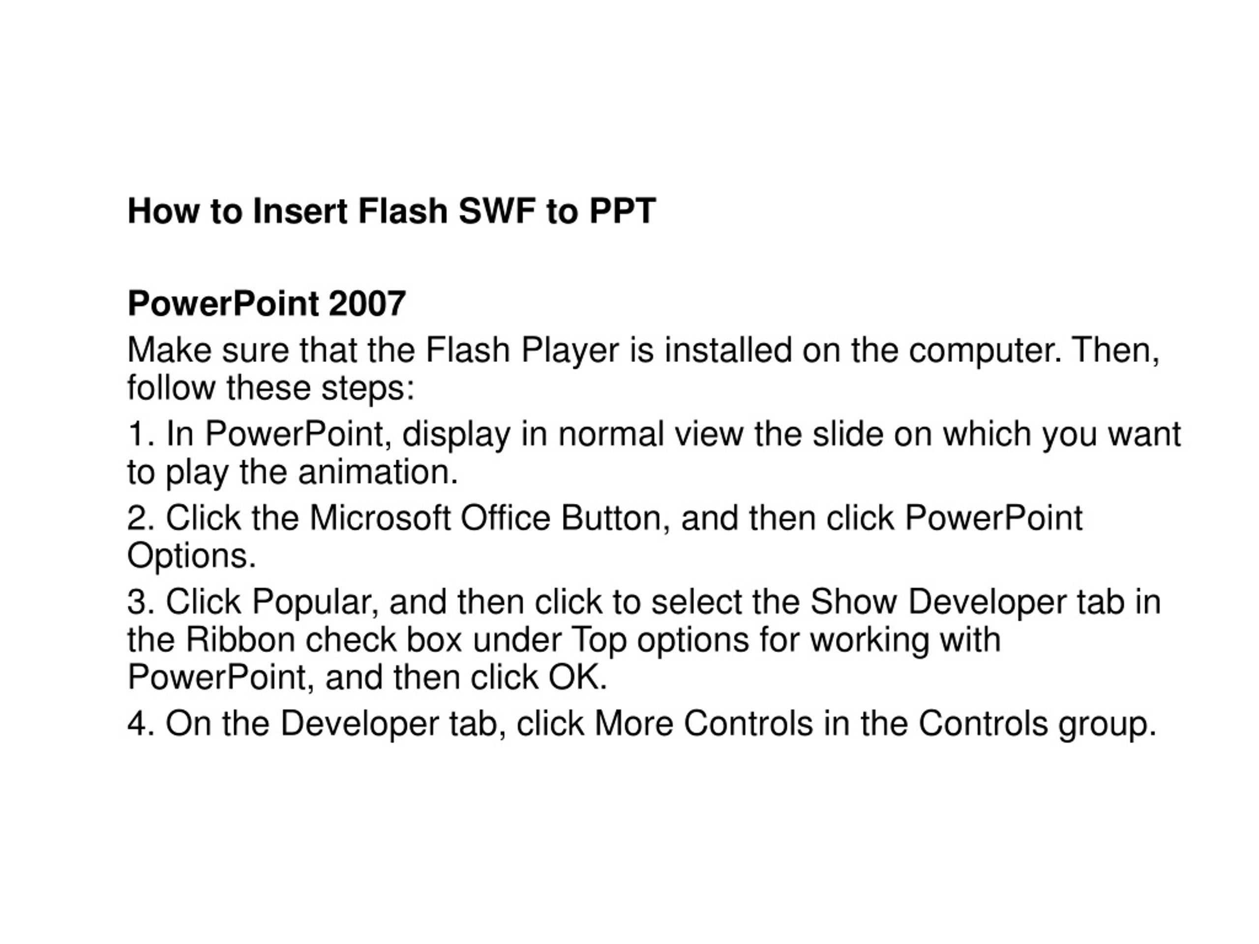 PPT How to Insert Flash to PowerPoint and Keynote PowerPoint