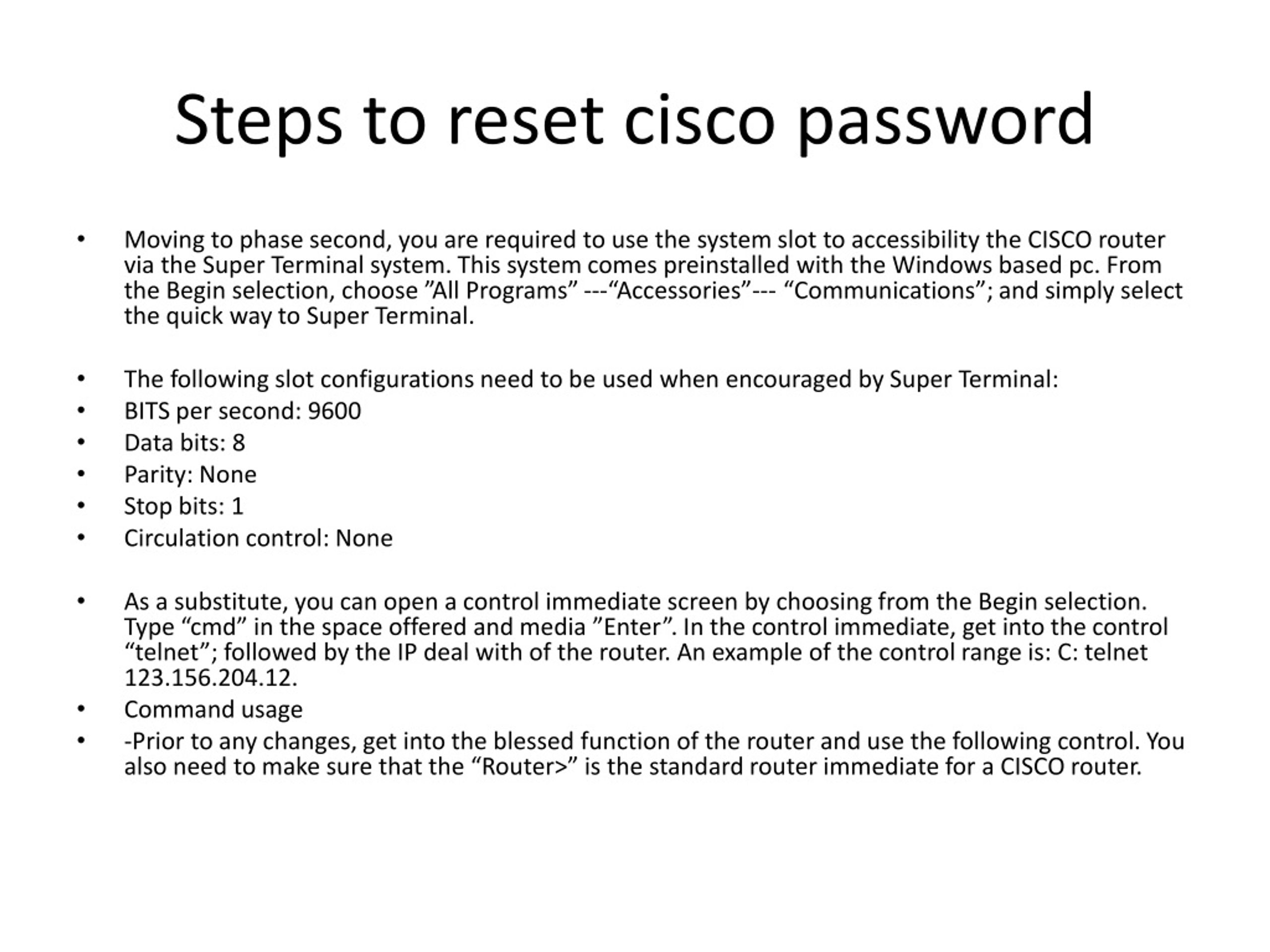 PPT Easy way to reset cisco router password without losing your PowerPoint Presentation ID