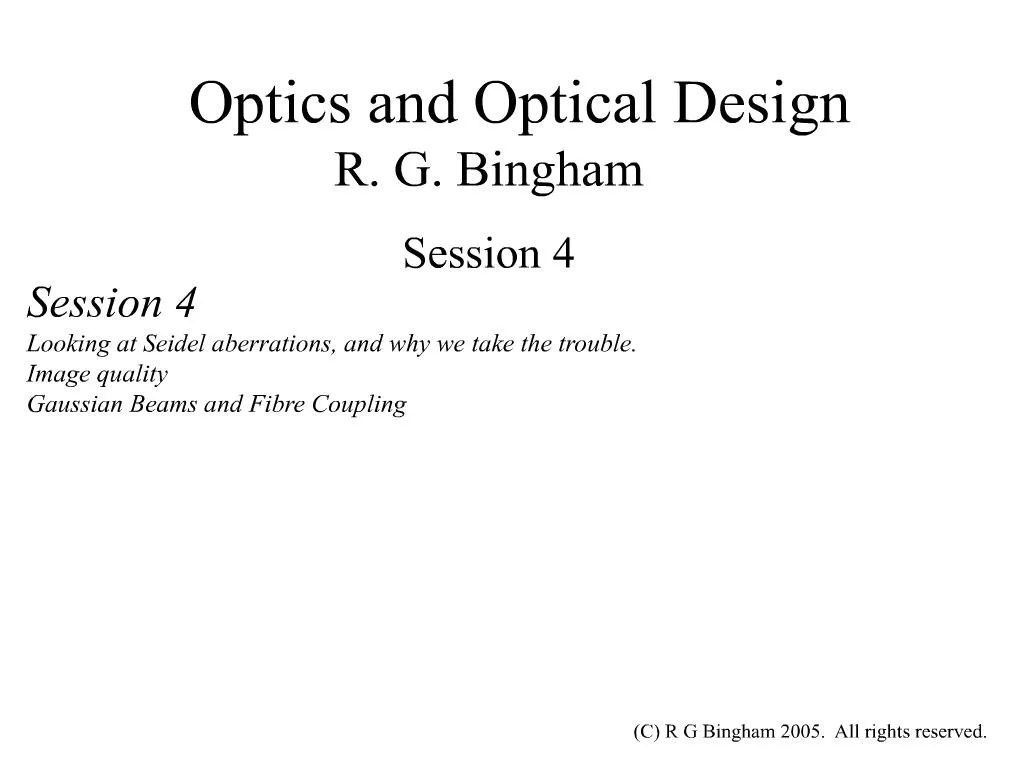 PPT optics and optical design PowerPoint Presentation, free download