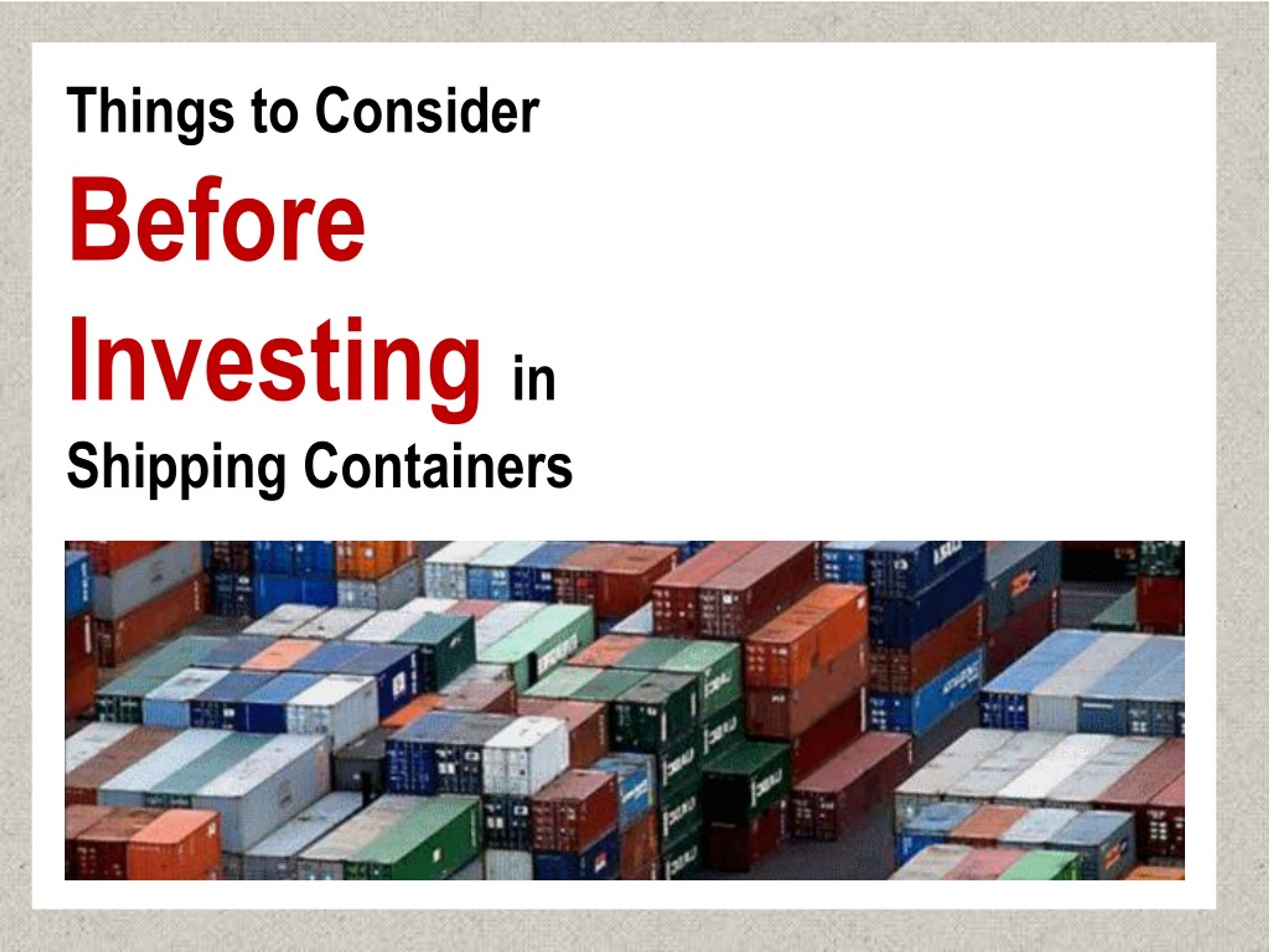 PPT Shipping Container Investment Get Guaranteed ROI PowerPoint