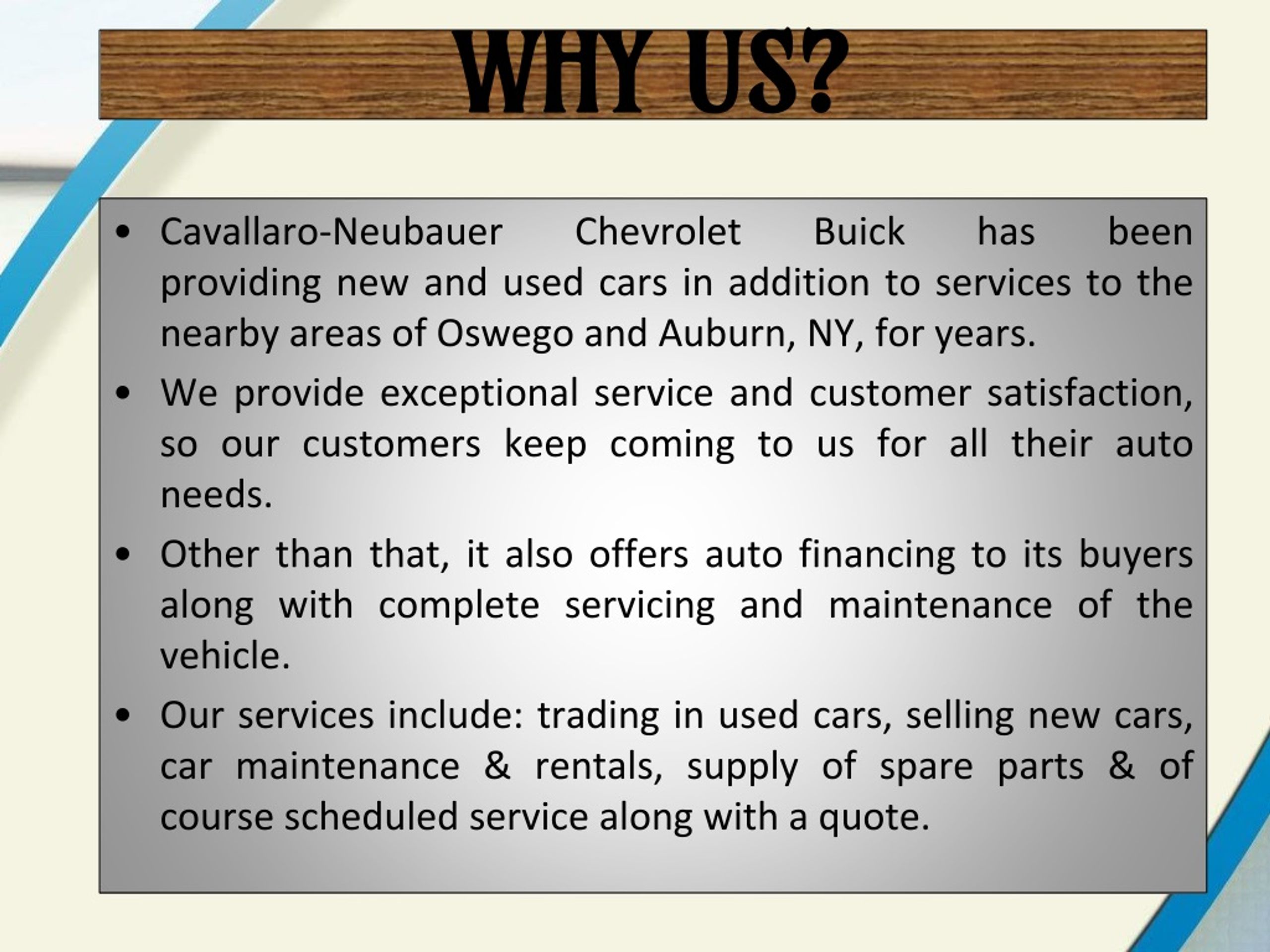 PPT New & Used Car Dealers in Wolcott NY PowerPoint Presentation ID