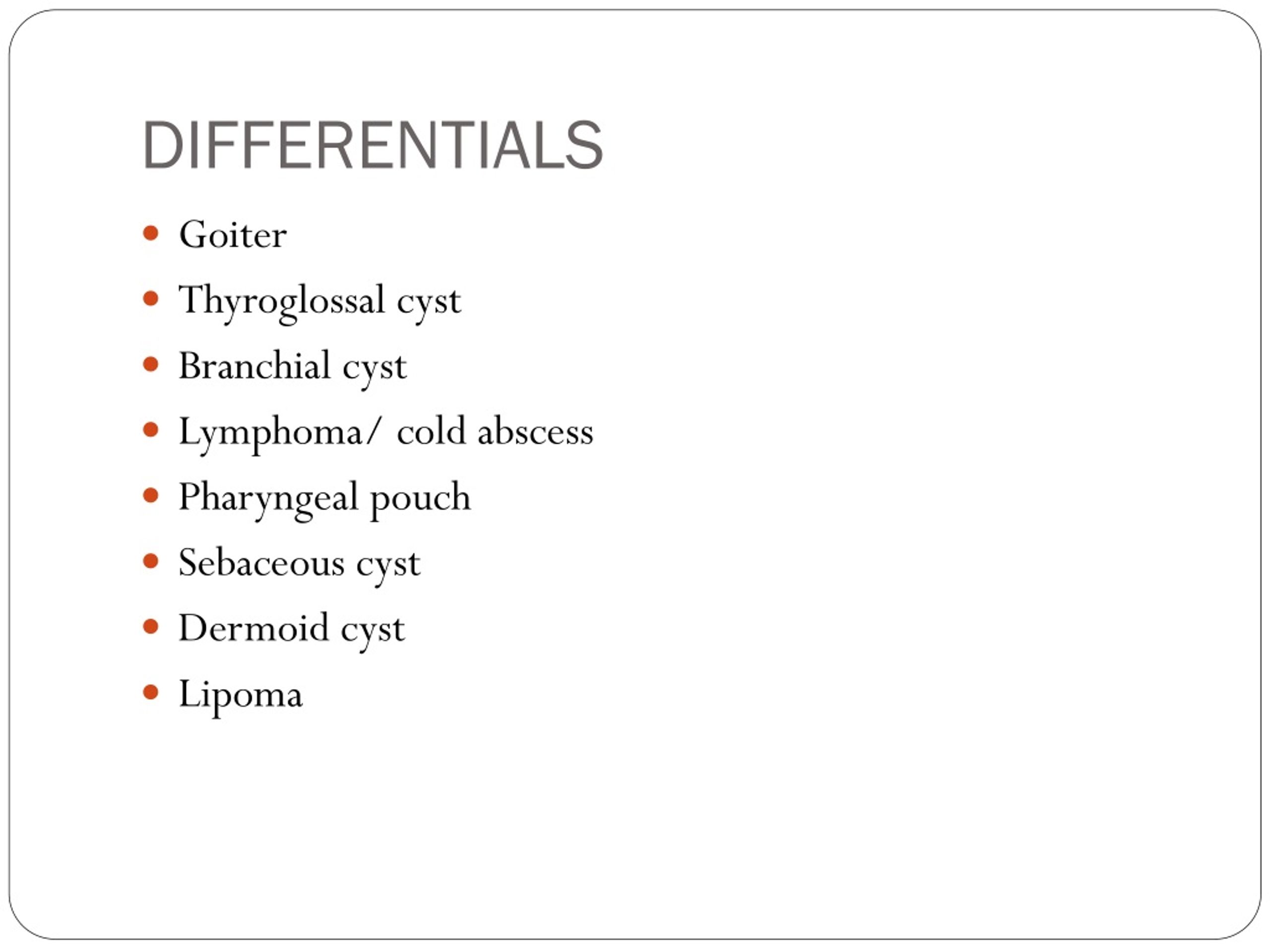 PPT DIFFERENTIAL DIAGNOSIS OF ANTERIOR NECK SWELLING PowerPoint