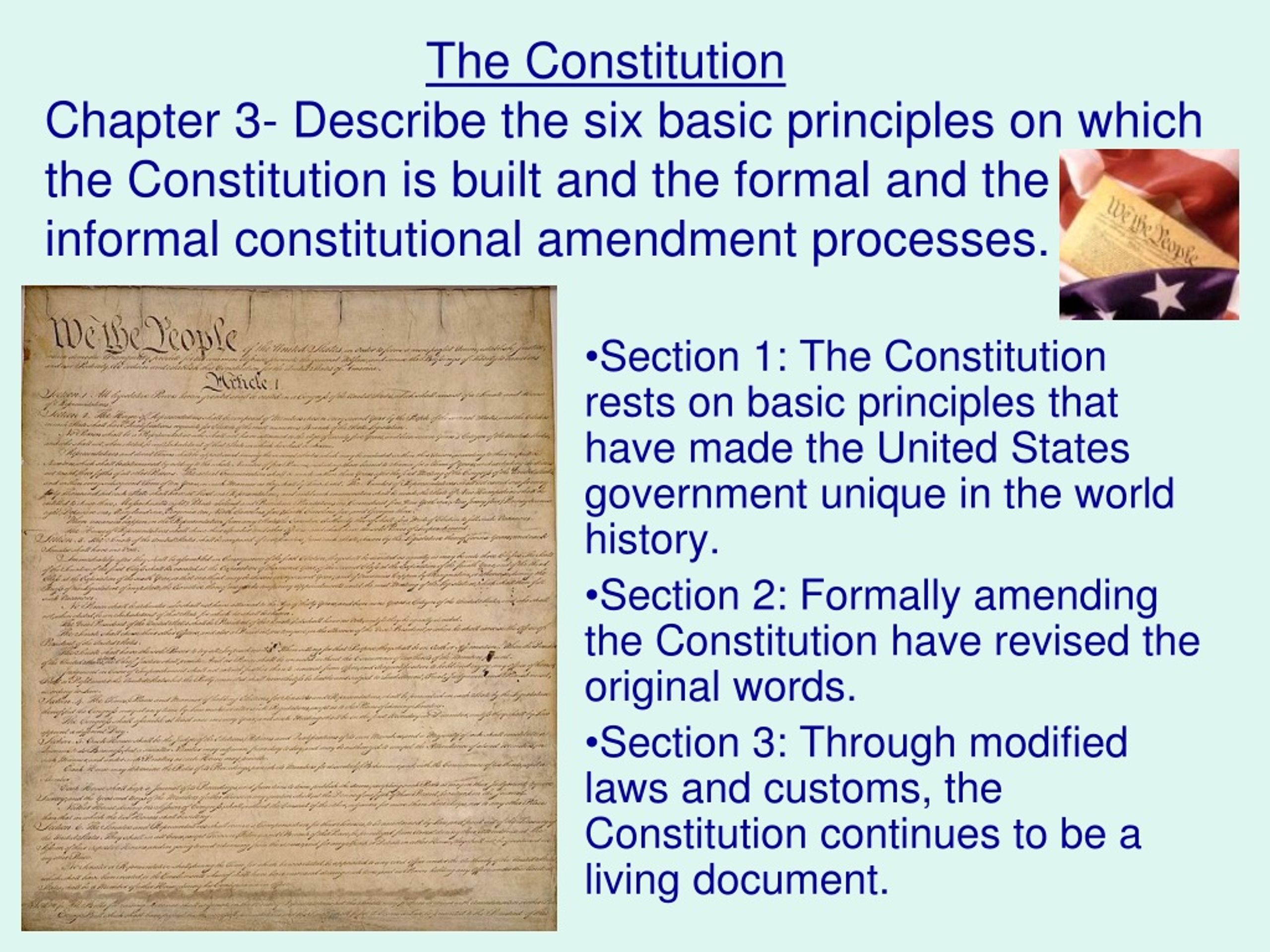 PPT Outline the important elements of the Constitution. PowerPoint