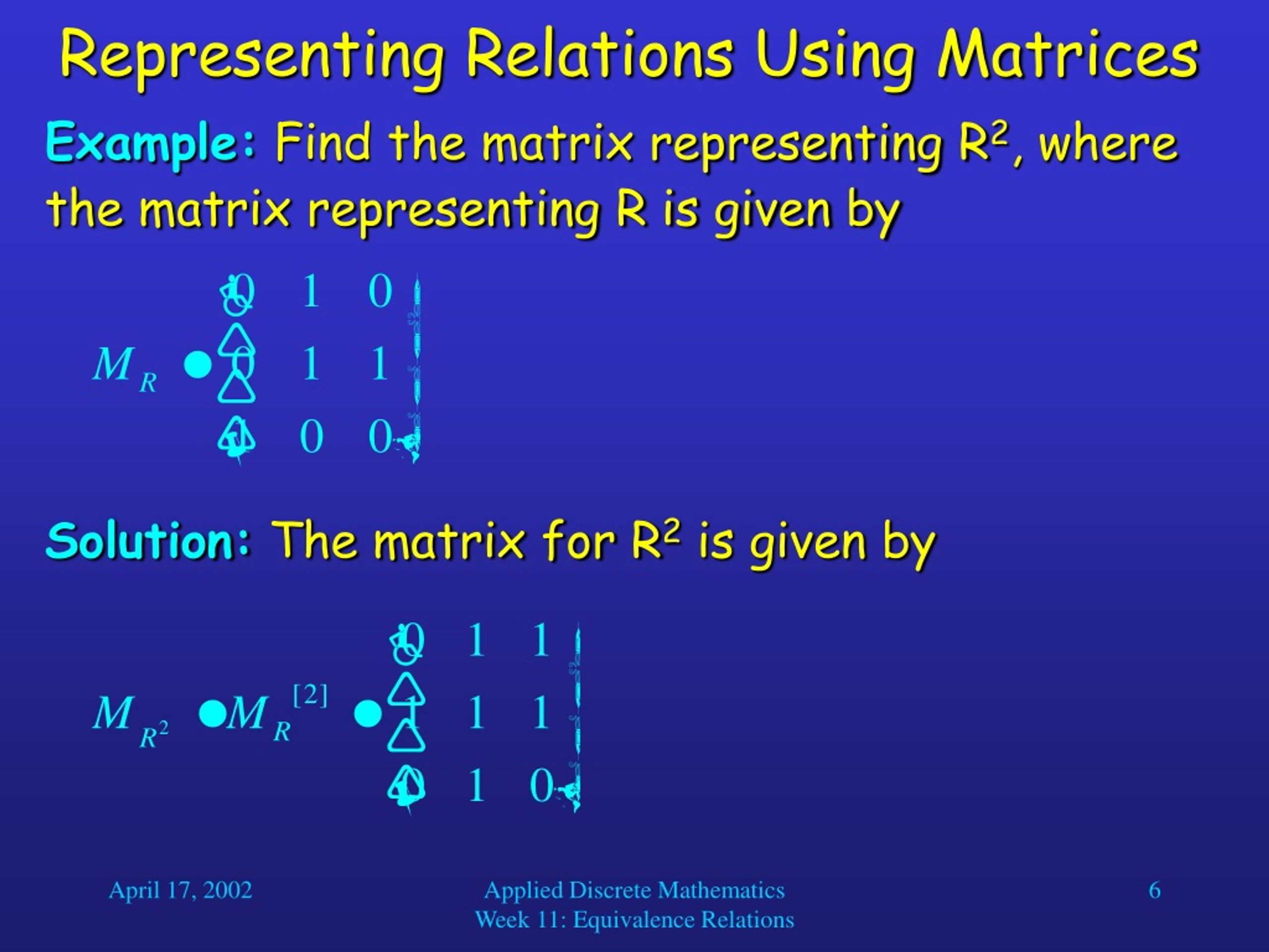 PPT Representing Relations Using Matrices PowerPoint Presentation