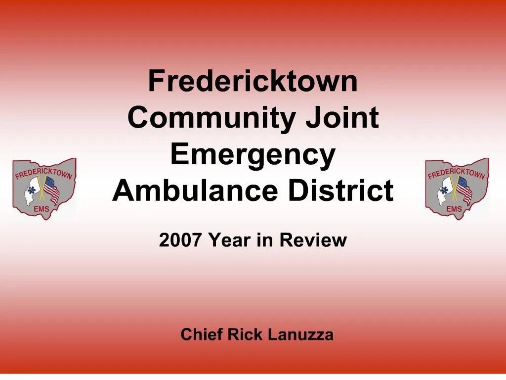 PPT fredericktown community joint emergency ambulance district