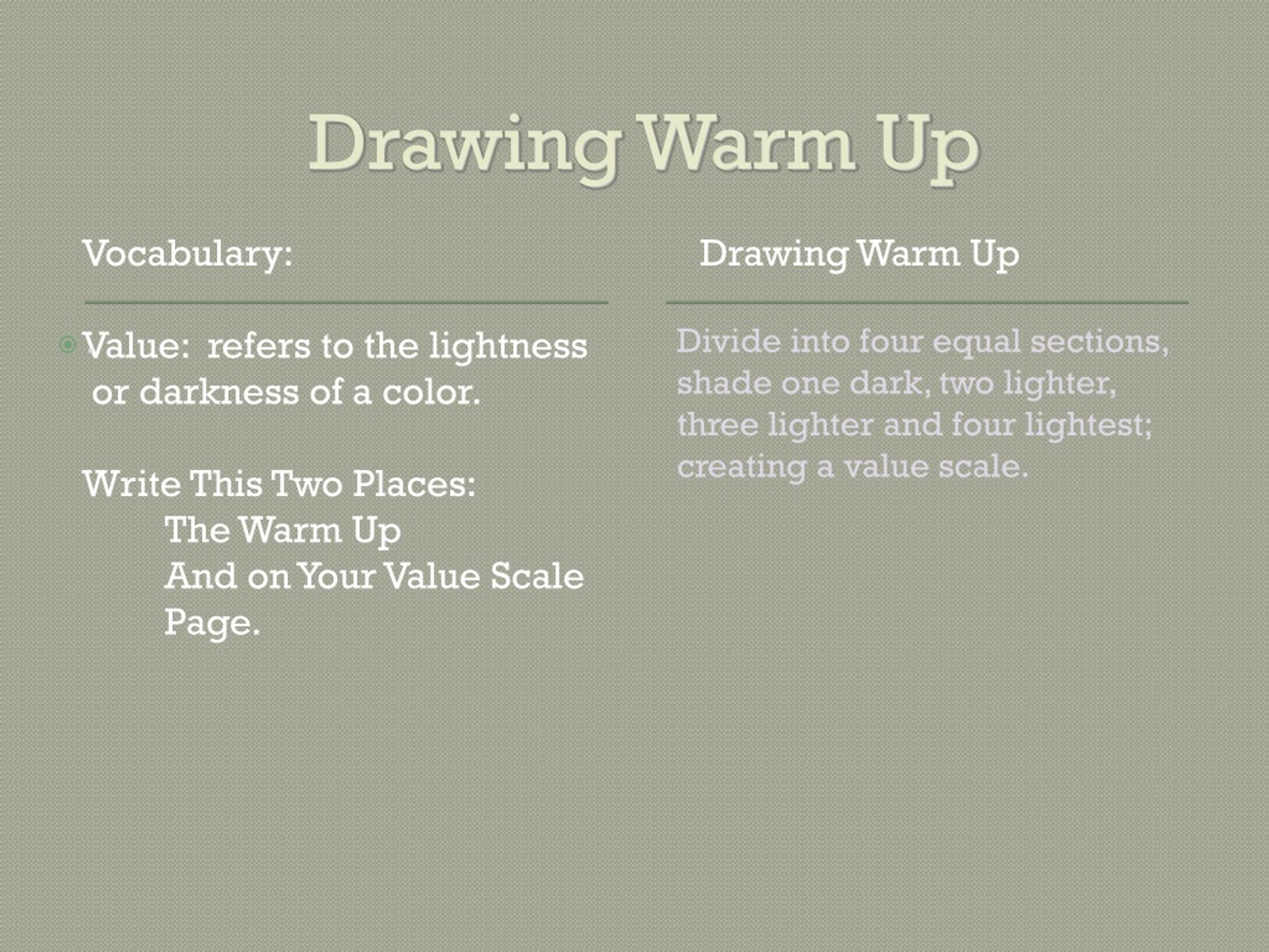PPT Drawing Warm Up PowerPoint Presentation, free download ID182402