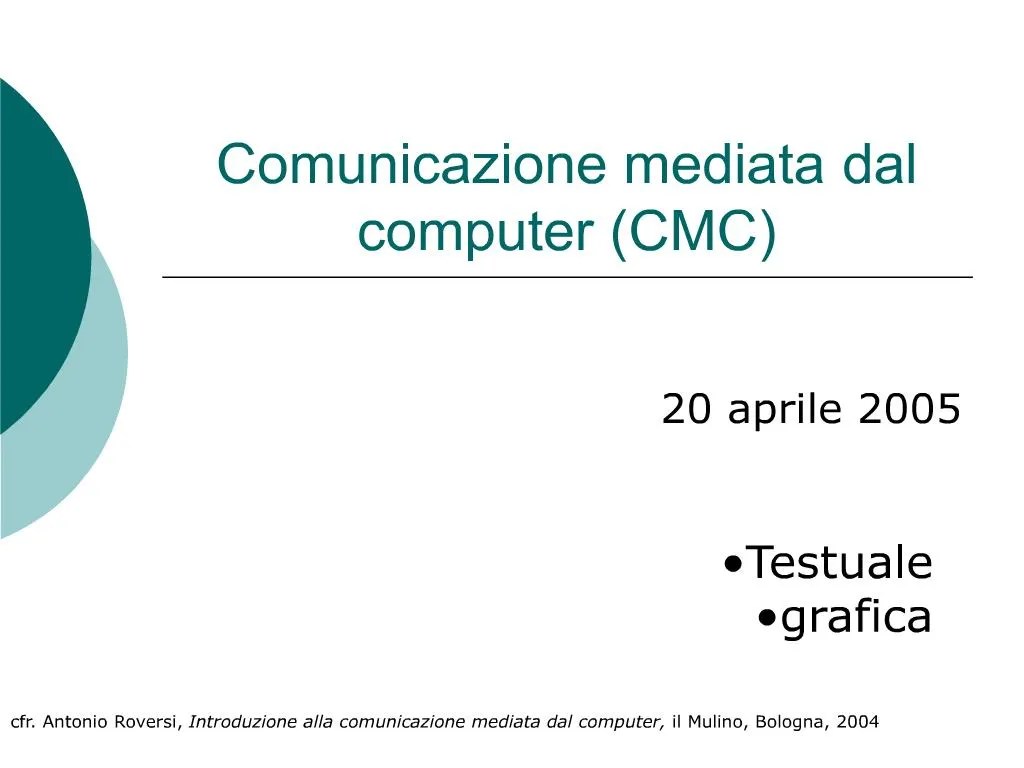 PPT Comunicazione mediata dal computer CMC PowerPoint Presentation