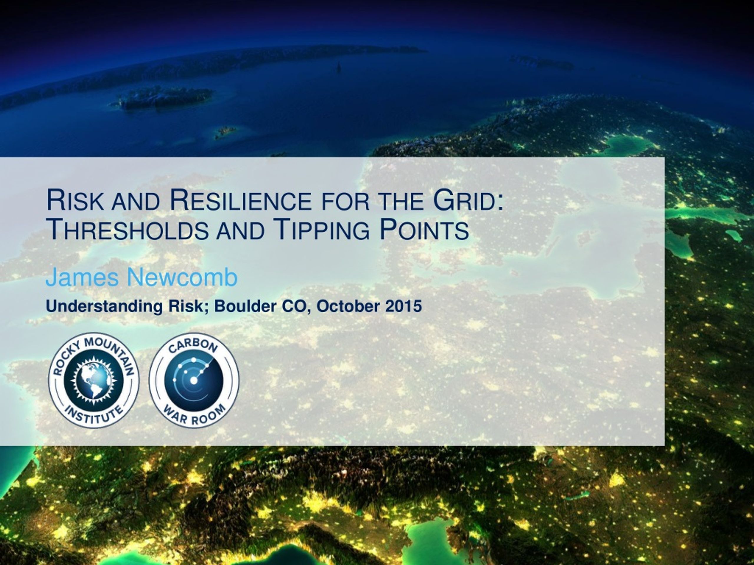 PPT Risk and Resilience for the Grid Thresholds and Tipping Points