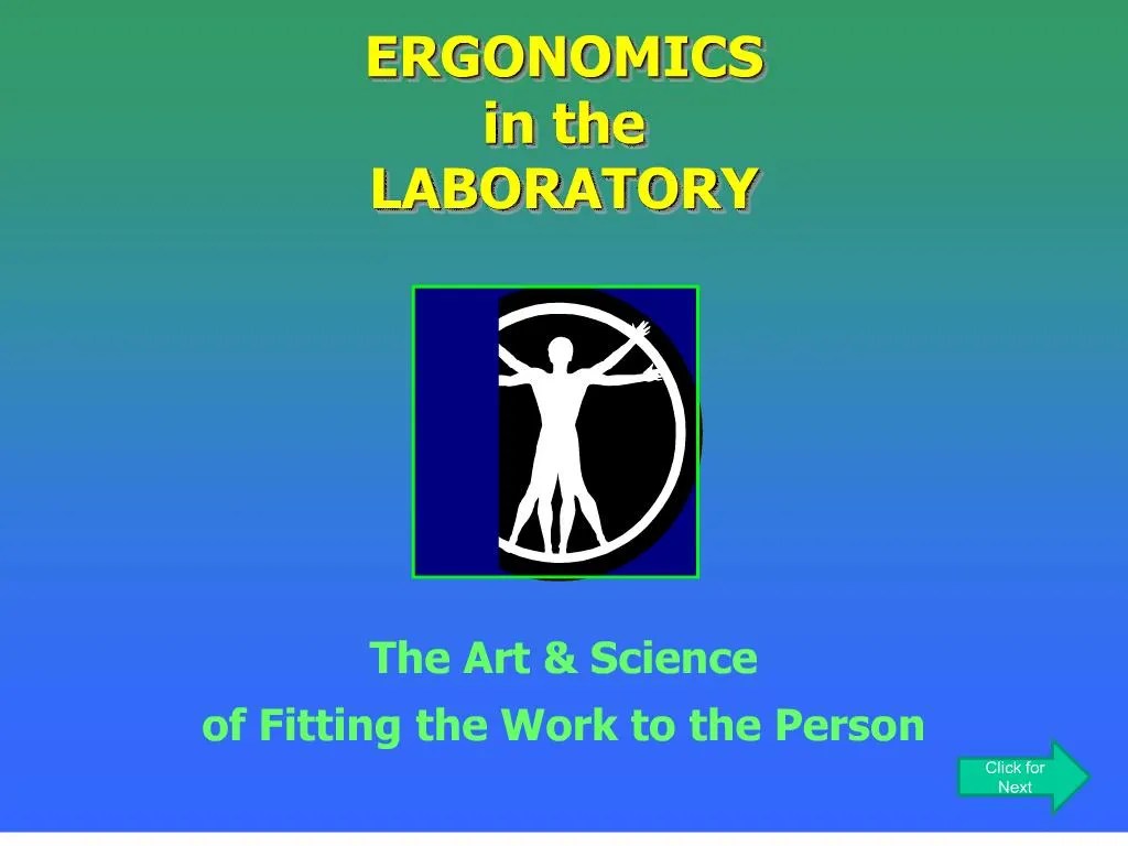 PPT ERGONOMICS in the LABORATORY PowerPoint Presentation, free