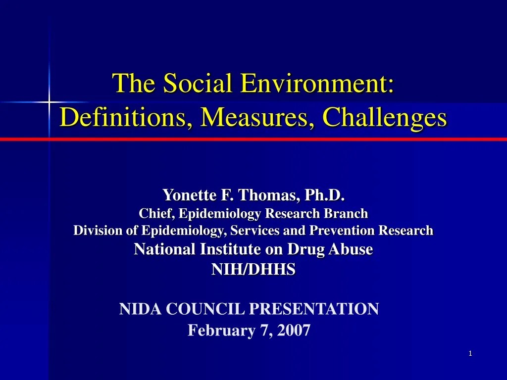 PPT The Social Environment Definitions, Measures, Challenges