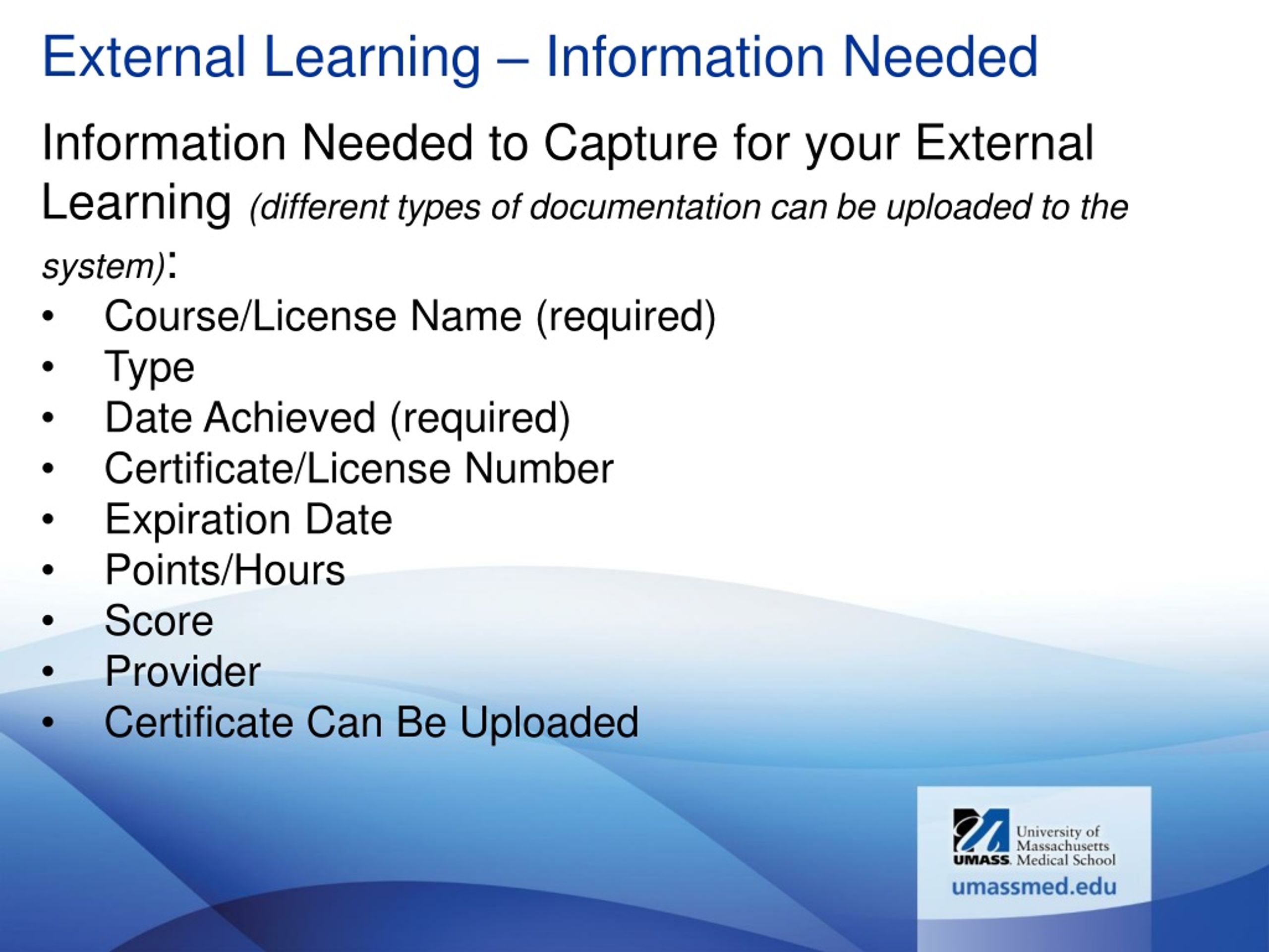 PPT UMMS Human Resources Learning Management System (LMS) External