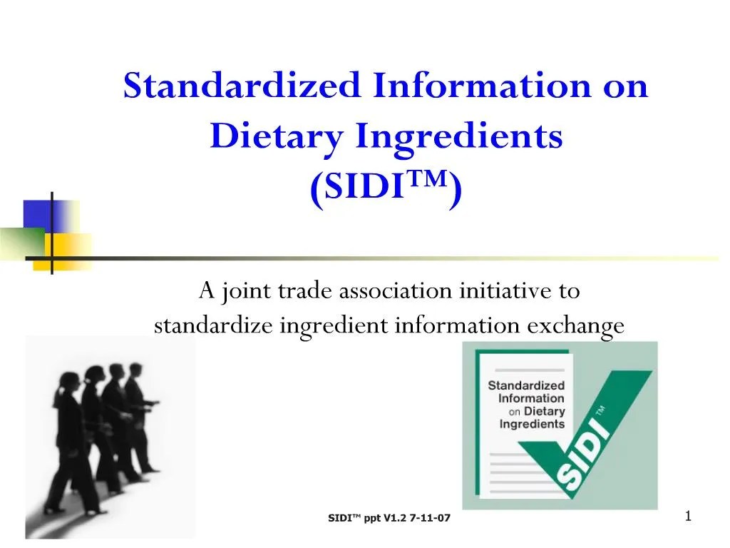 PPT Standardized Information on Dietary Ingredients SIDI PowerPoint
