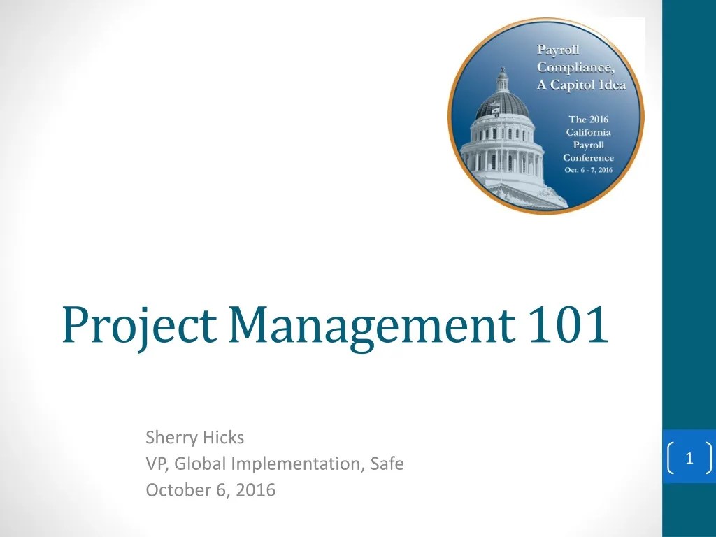 PPT Project Management 101 PowerPoint Presentation, free download