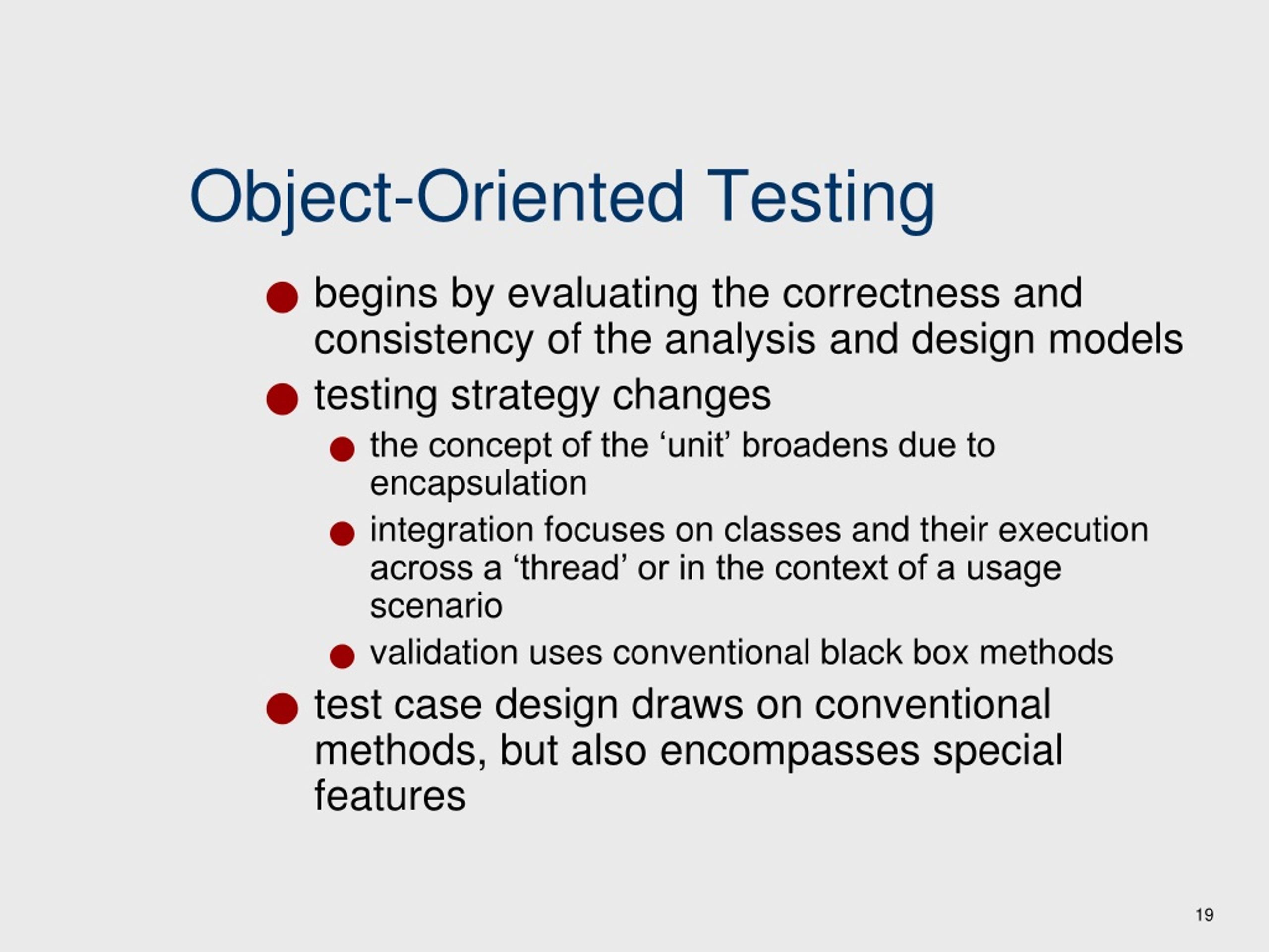 Object Oriented Testing