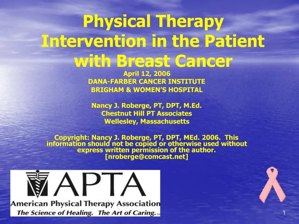 PPT Physical Therapy Intervention in the Patient with Breast Cancer