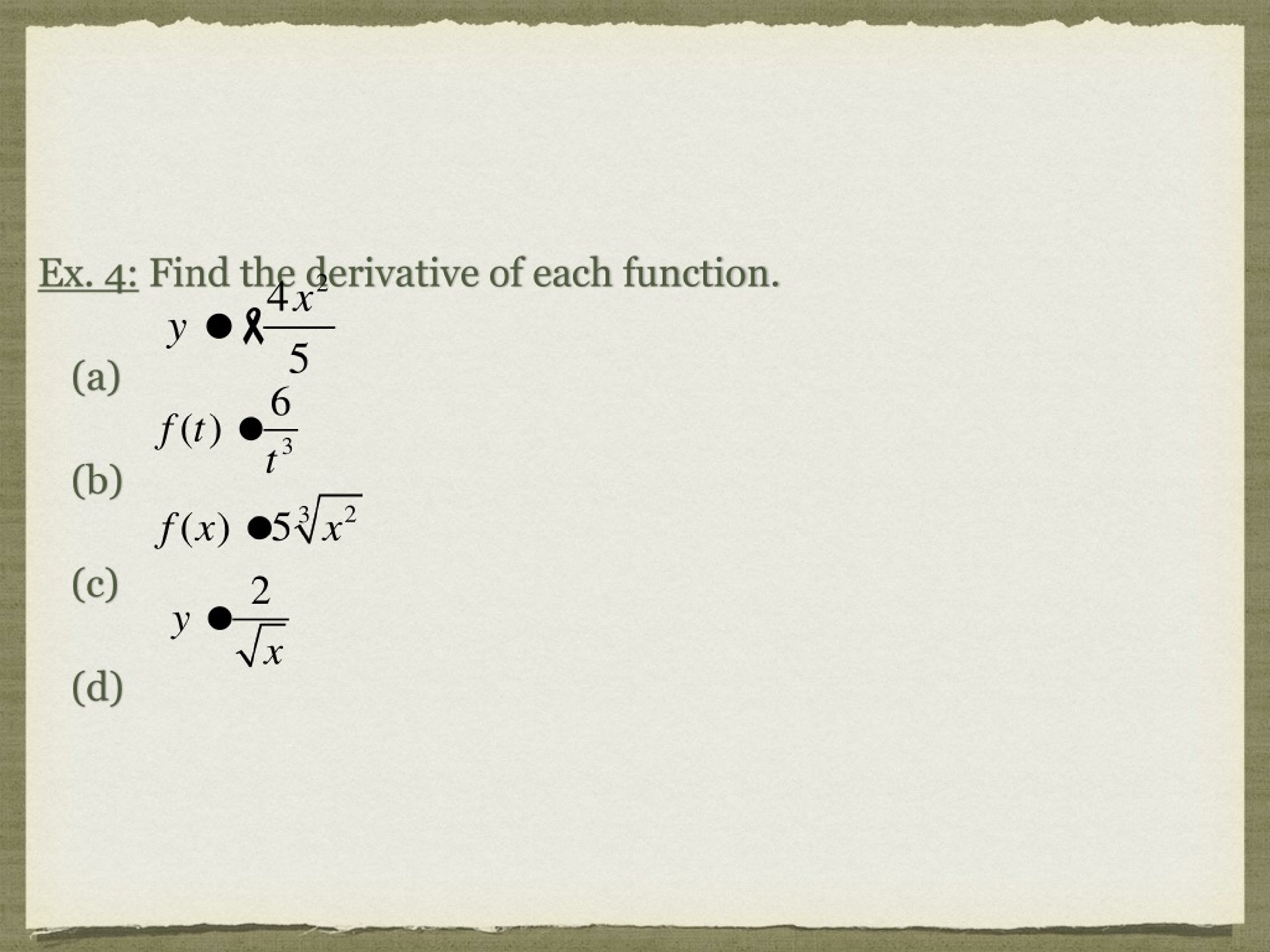 PPT BASIC DIFFERENTIATION RULES AND RATES OF CHANGE (2.2
