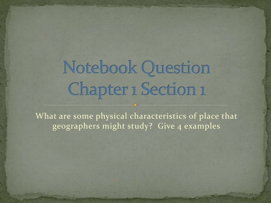 PPT Notebook Question Chapter 1 Section 1 PowerPoint Presentation