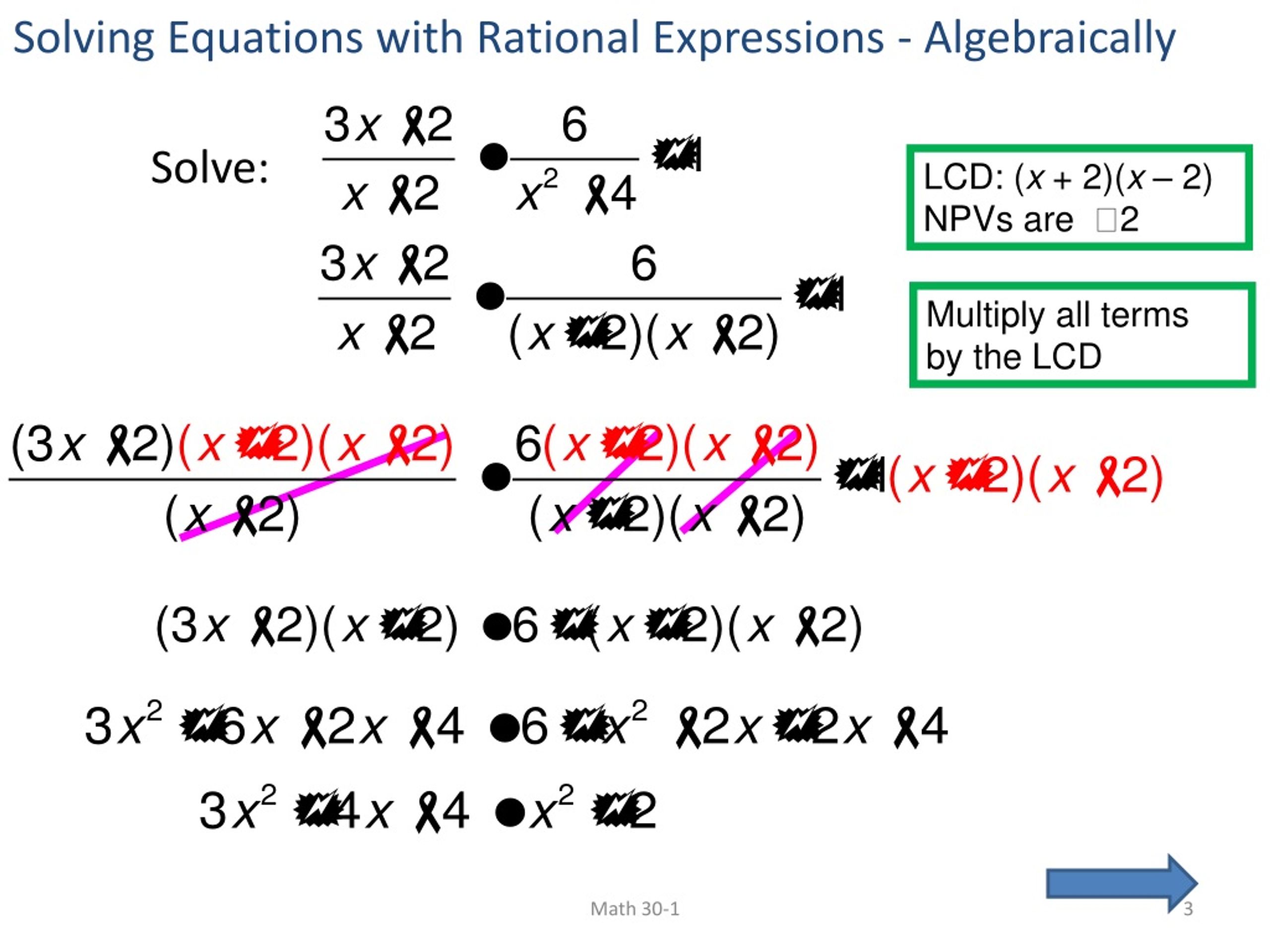 PPT 9.3 Connecting Graphs and Rational Equations PowerPoint