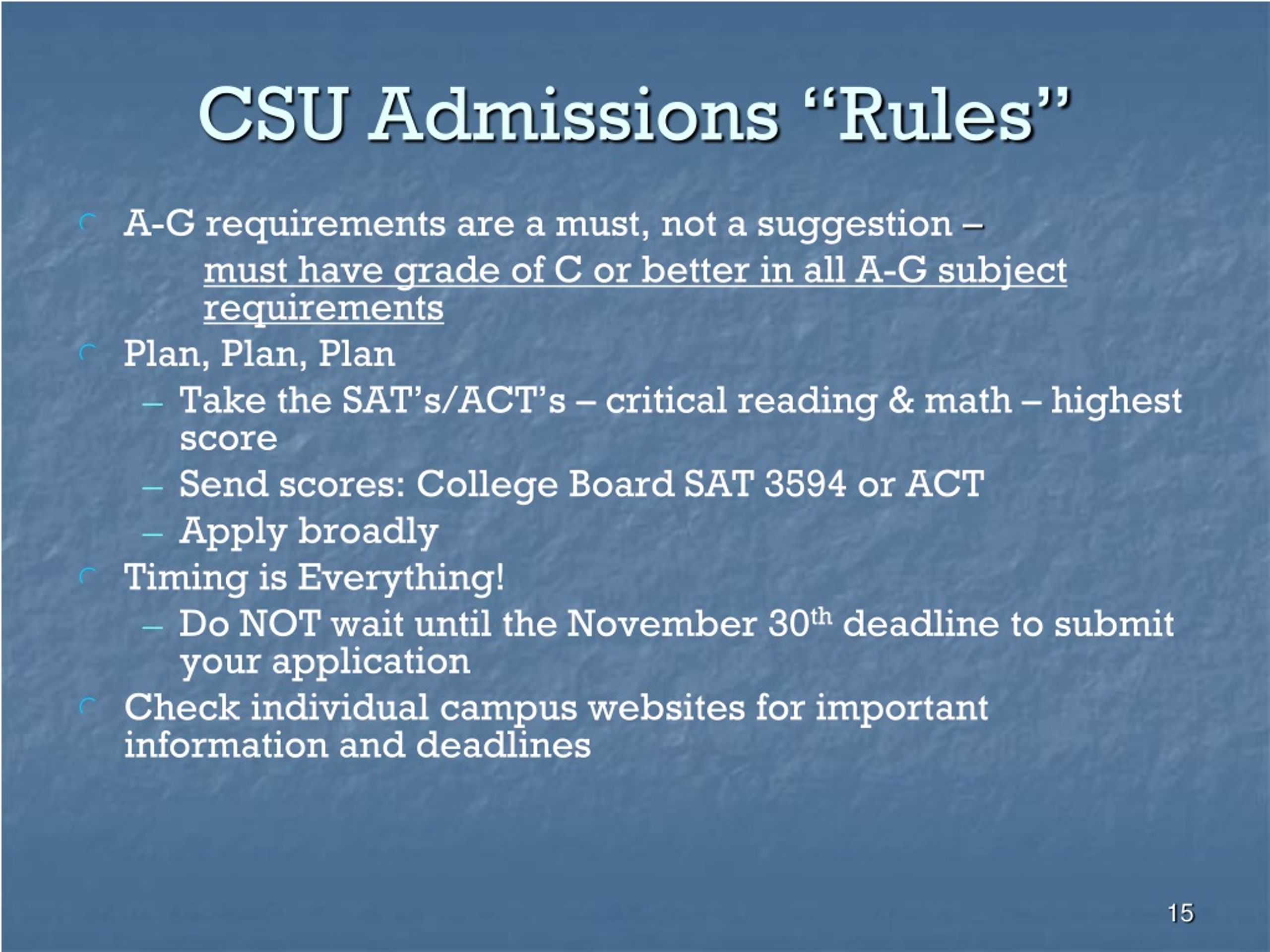 PPT to SRVHS College Information Evening PowerPoint